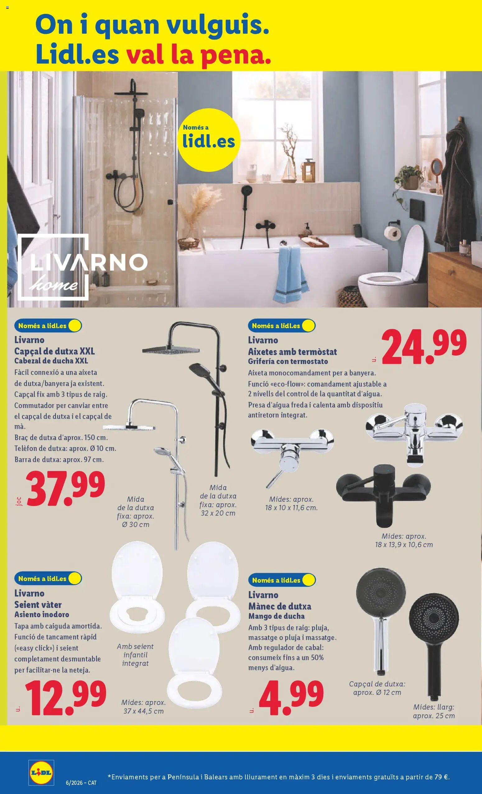 Lidl folleto de bazar │ válido desde el 02.02.2026 | Página: 12 | Productos: Cabezal de ducha, Ρούτερ, Ducha