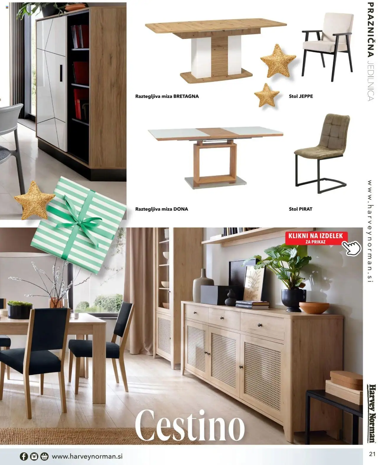Harvey Norman katalog praznična jedilnica │ velja od 07.12.2023 | Stran: 21 | Izdelki: Miza, Stol