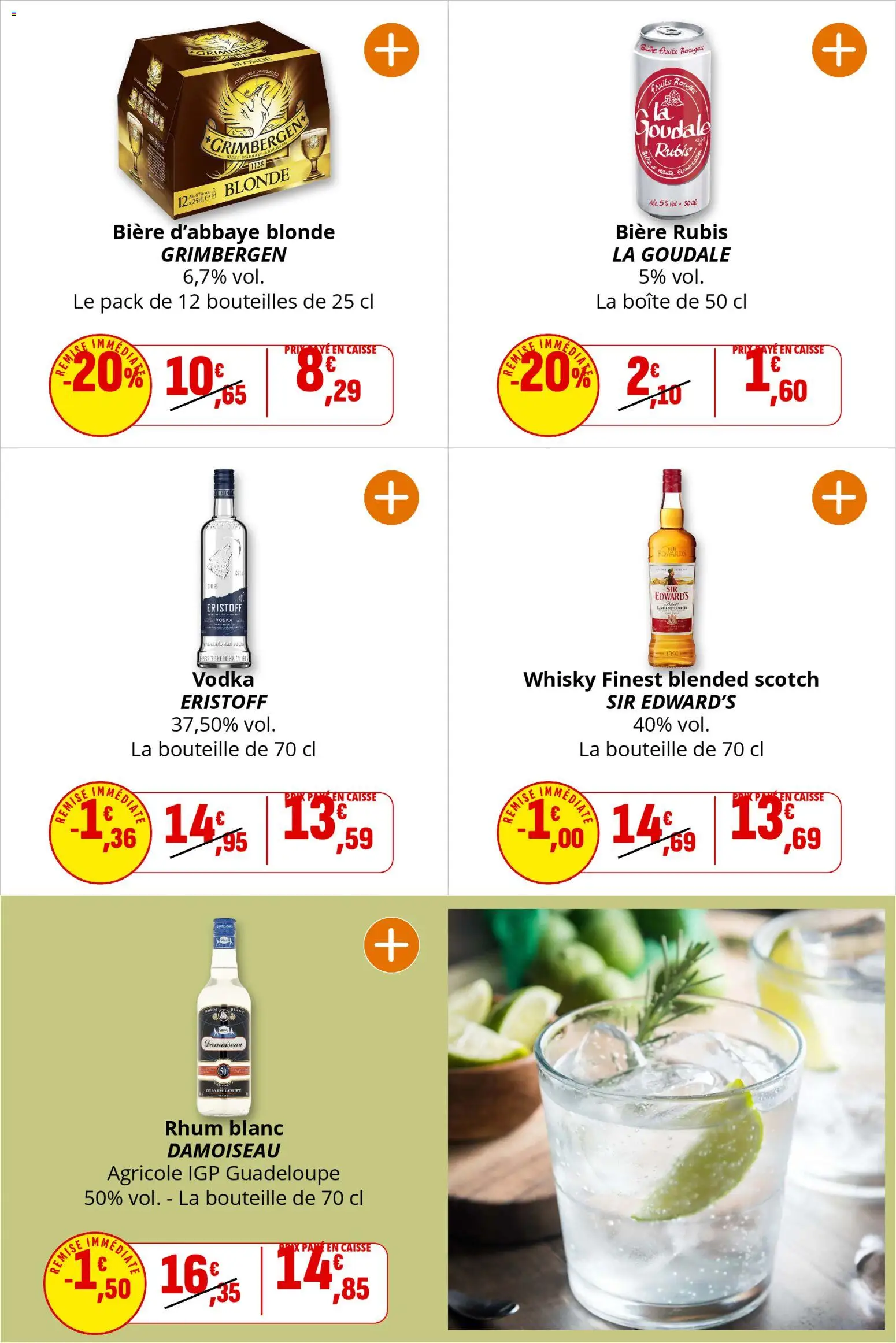 {H1} | Page: 24 | Produits: Whisky, Goudale, Rhum blanc damoiseau, Bière