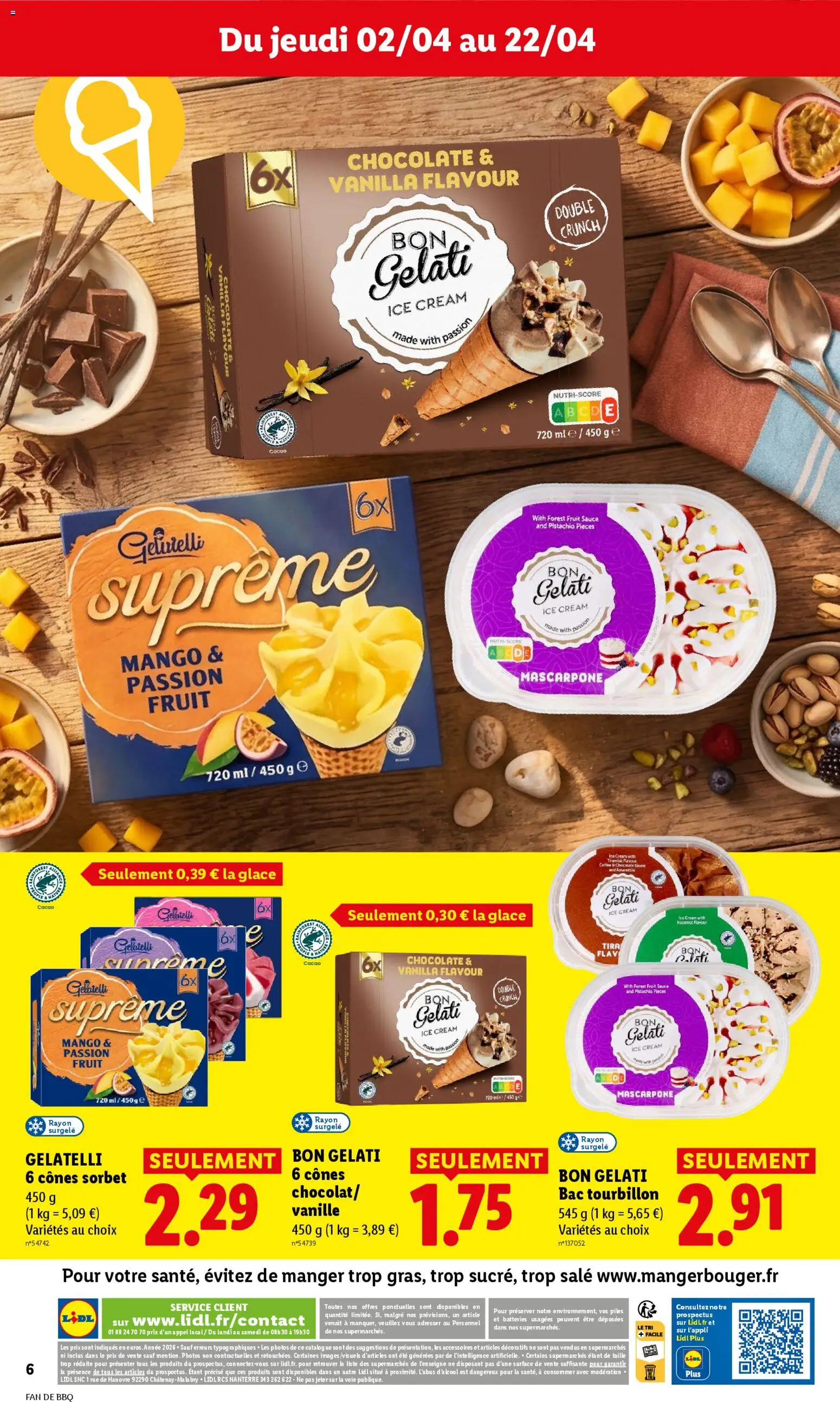 {H1} | Page: 6 | Produits: Cônes, Piles, Mascarpone