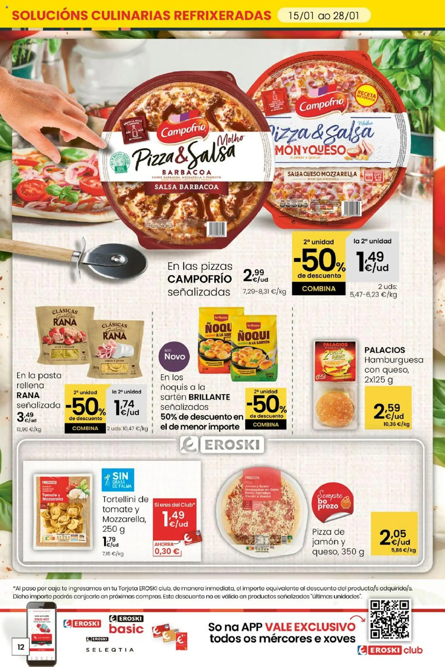 Eroski - Quién bien te quiere te hará ahorrar │ válido desde el 15.01.2026 | Página: 12 | Productos: Pizza, Κάδος απορρυμάτων, Té, Caja