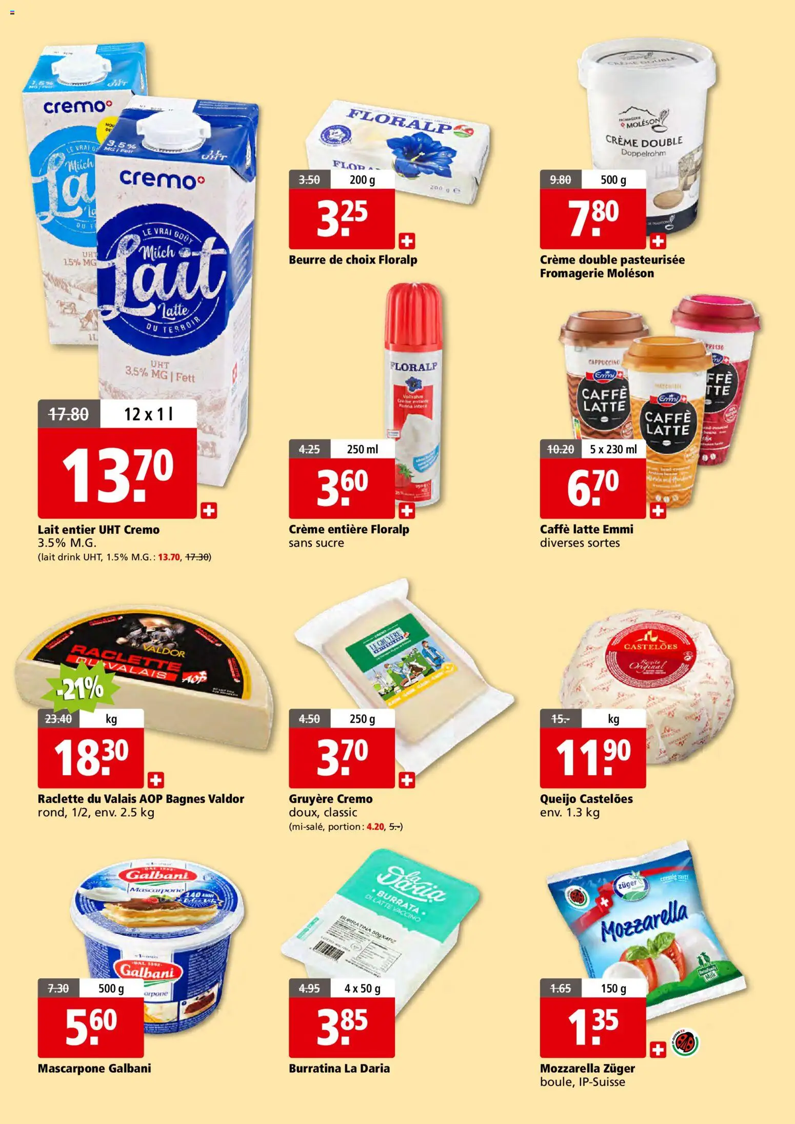 Aligro actionen 2000 Chavannes, Matran, Genève, Sion – gültig ab 23.03.2026 | Seite: 8 | Produkte: Mascarpone, Fennikel, Raclette, Creme