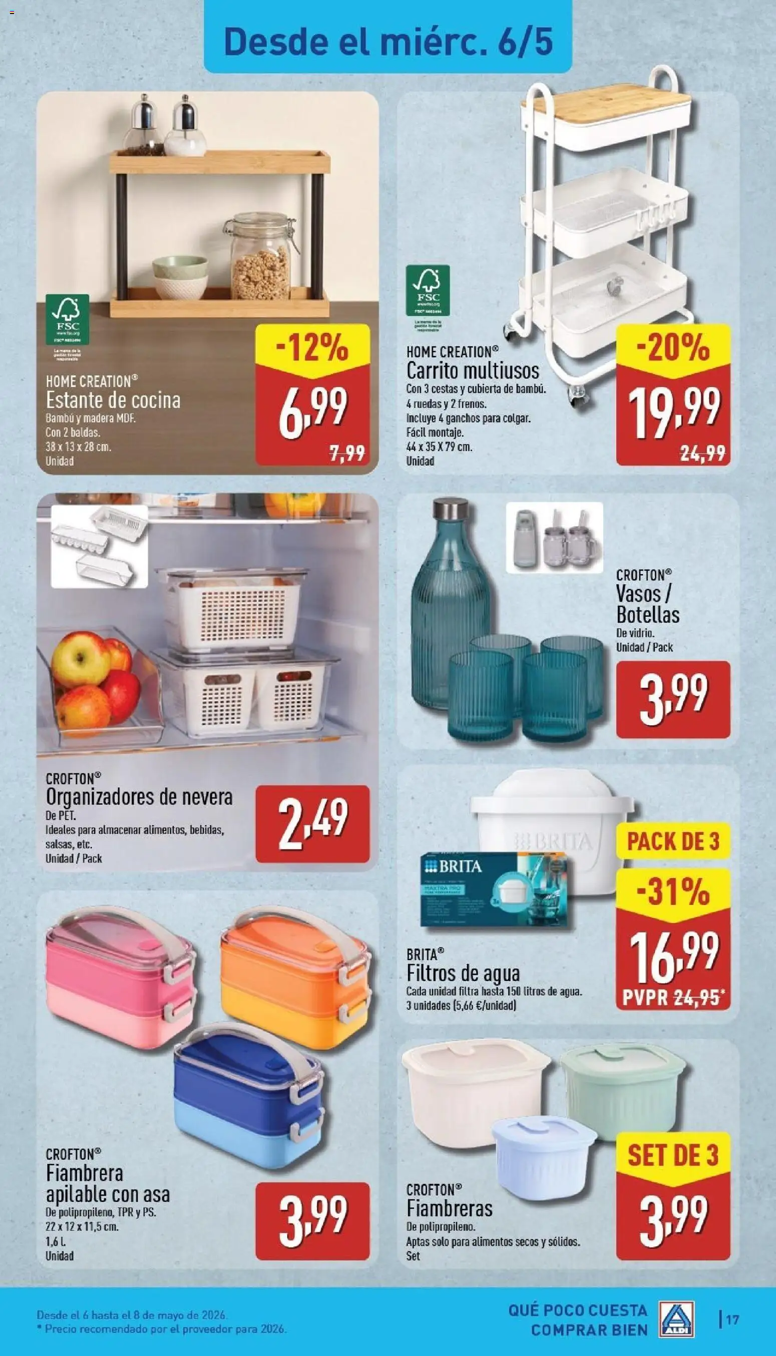 Aldi folleto Península │ válido desde el 04.05.2026 | Página: 17 | Productos: Fiambrera, Cocina, Nevera, Estante