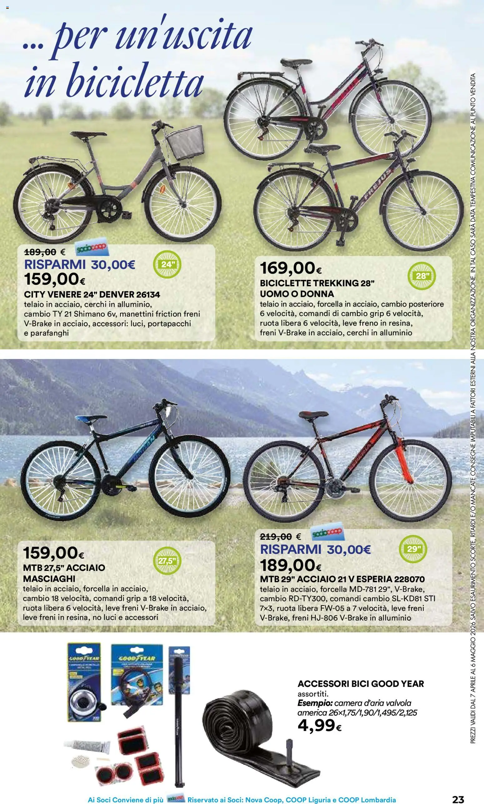 Volantino Ipercoop del 07.04.2026 | Pagina: 23 | Prodotti: Bicicletta, Data, Alluminio