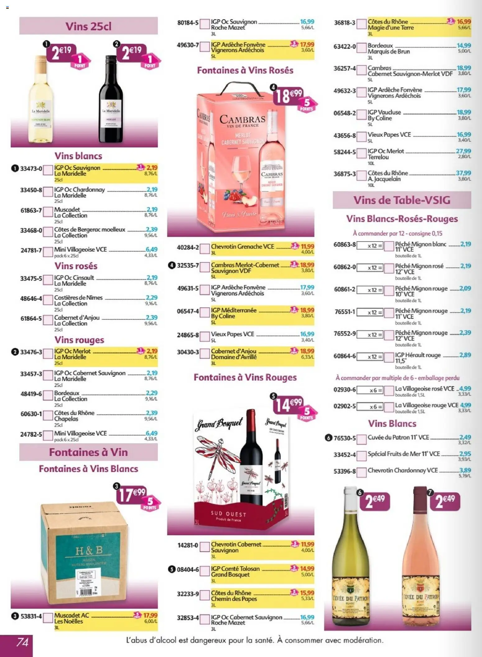 {H1} | Page: 74 | Produits: Fruits de mer, Pêche, Vin