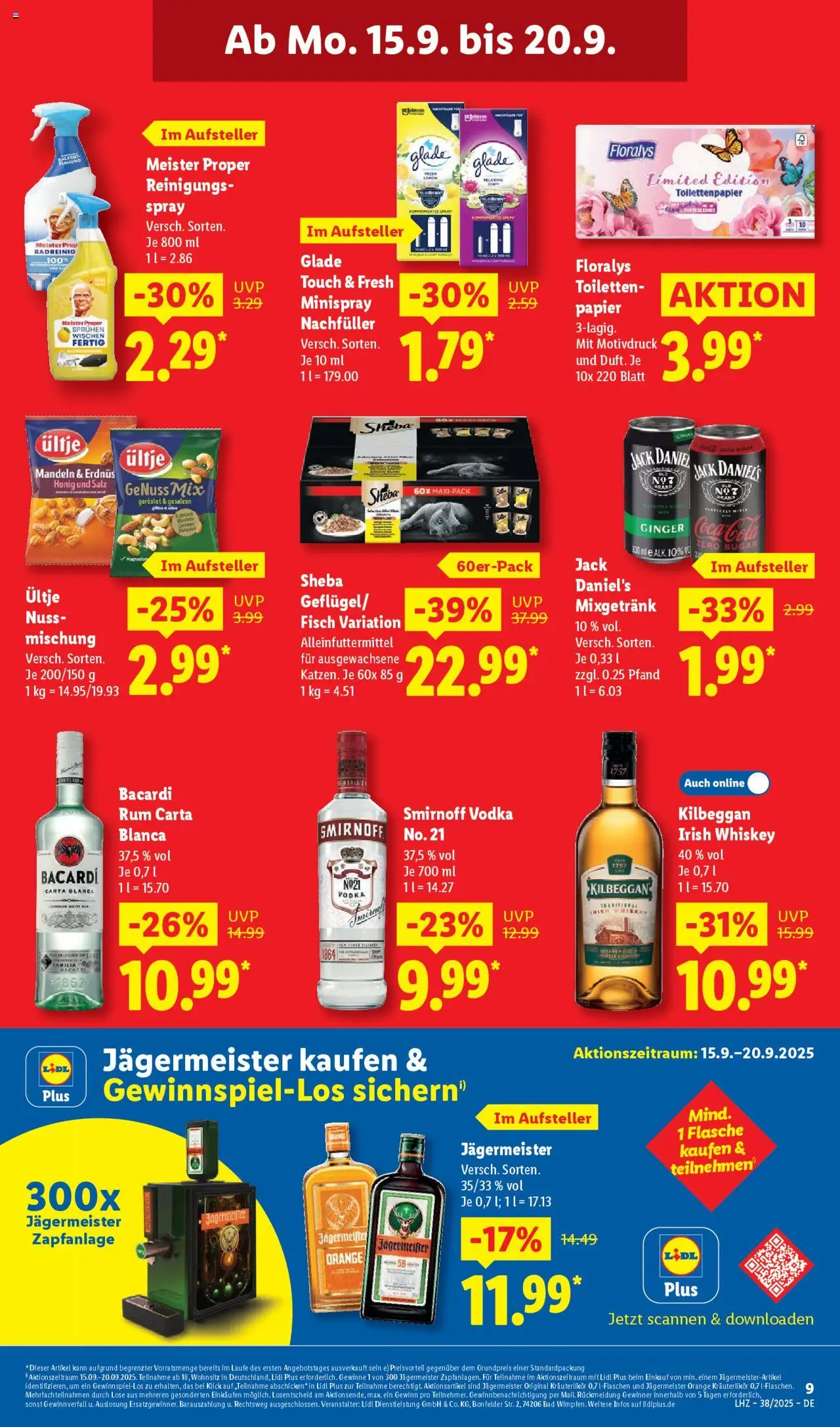 Lidl Prospekt 	 – gültig ab 15.09.2025 | Seite: 17 | Produkte: Bacardi, Cola, Bad, Fisch
