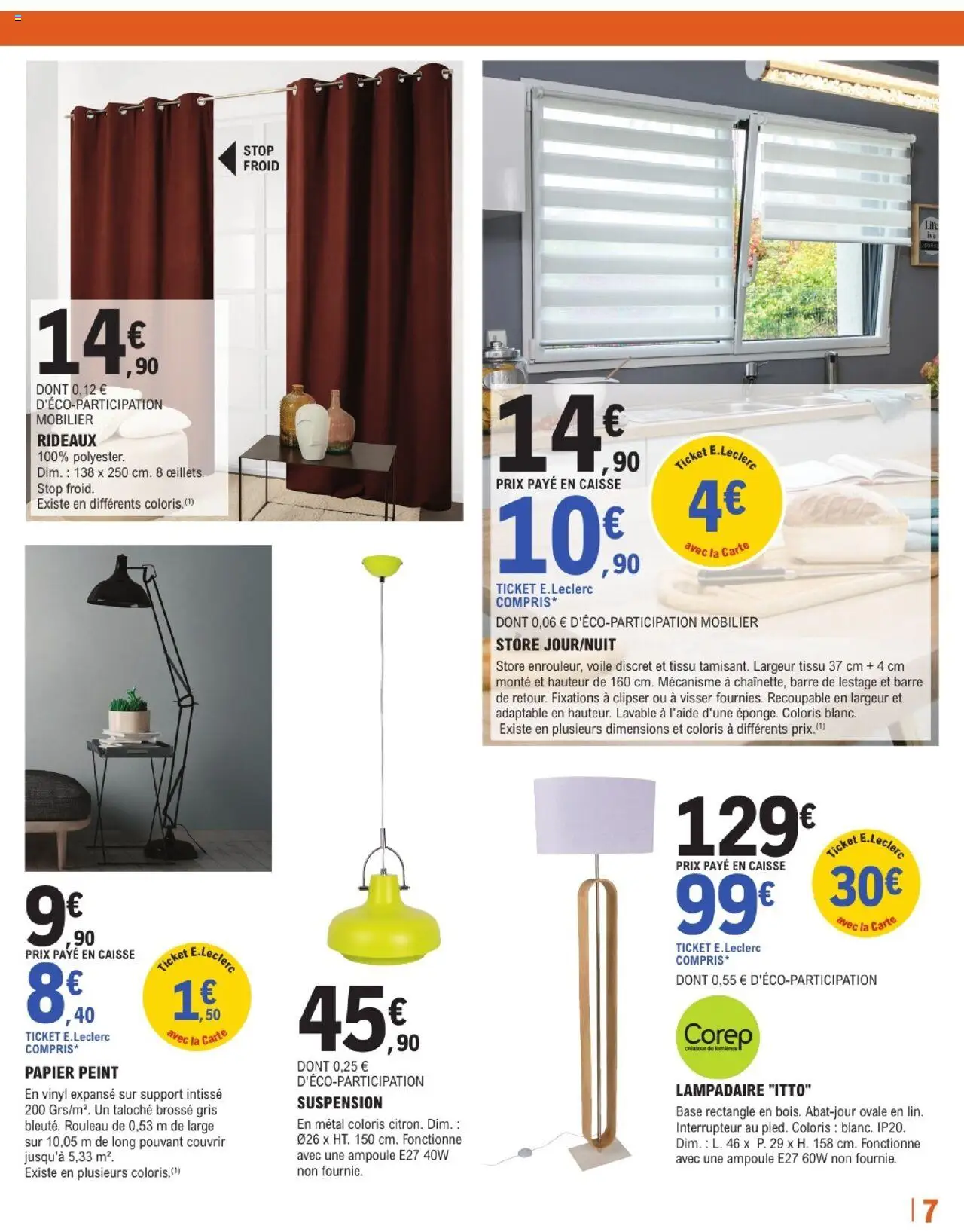 {H1} | Page: 7 | Produits: Base, Brosse, Store, Papier peint