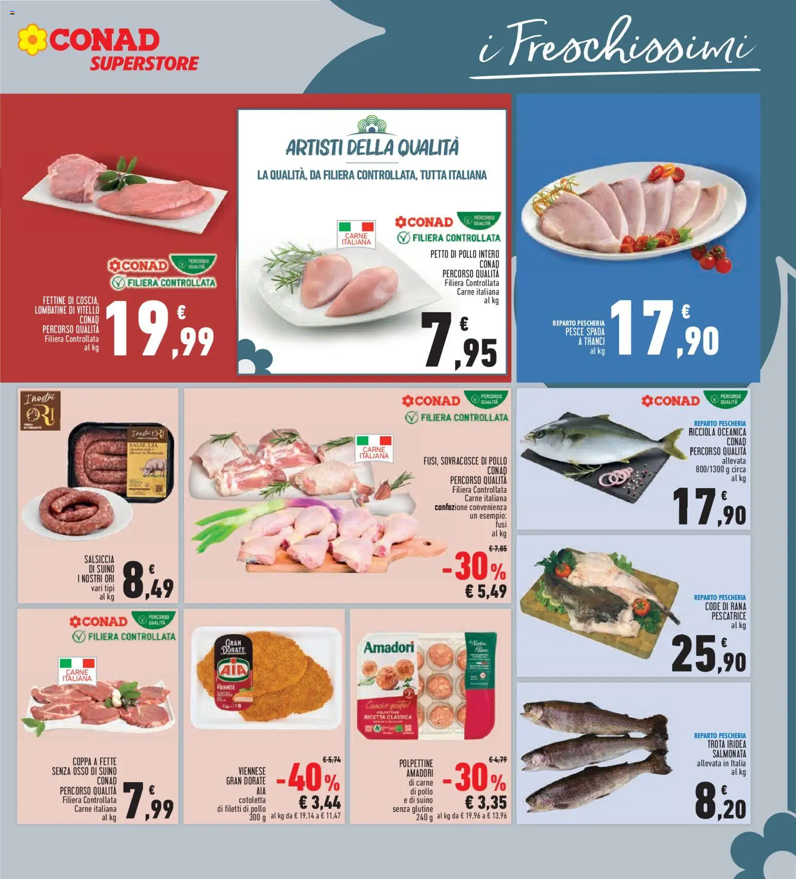 Volantino Conad del 15.01.2026 | Pagina: 7 | Prodotti: Petto di Pollo, Pollo, Trota, Rana pescatrice
