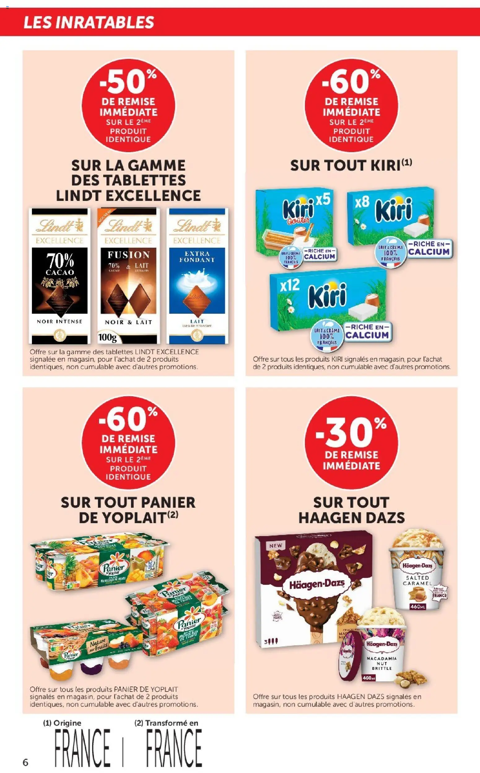 {H1} | Page: 6 | Produits: Panier, Lait, Lindt, Crème