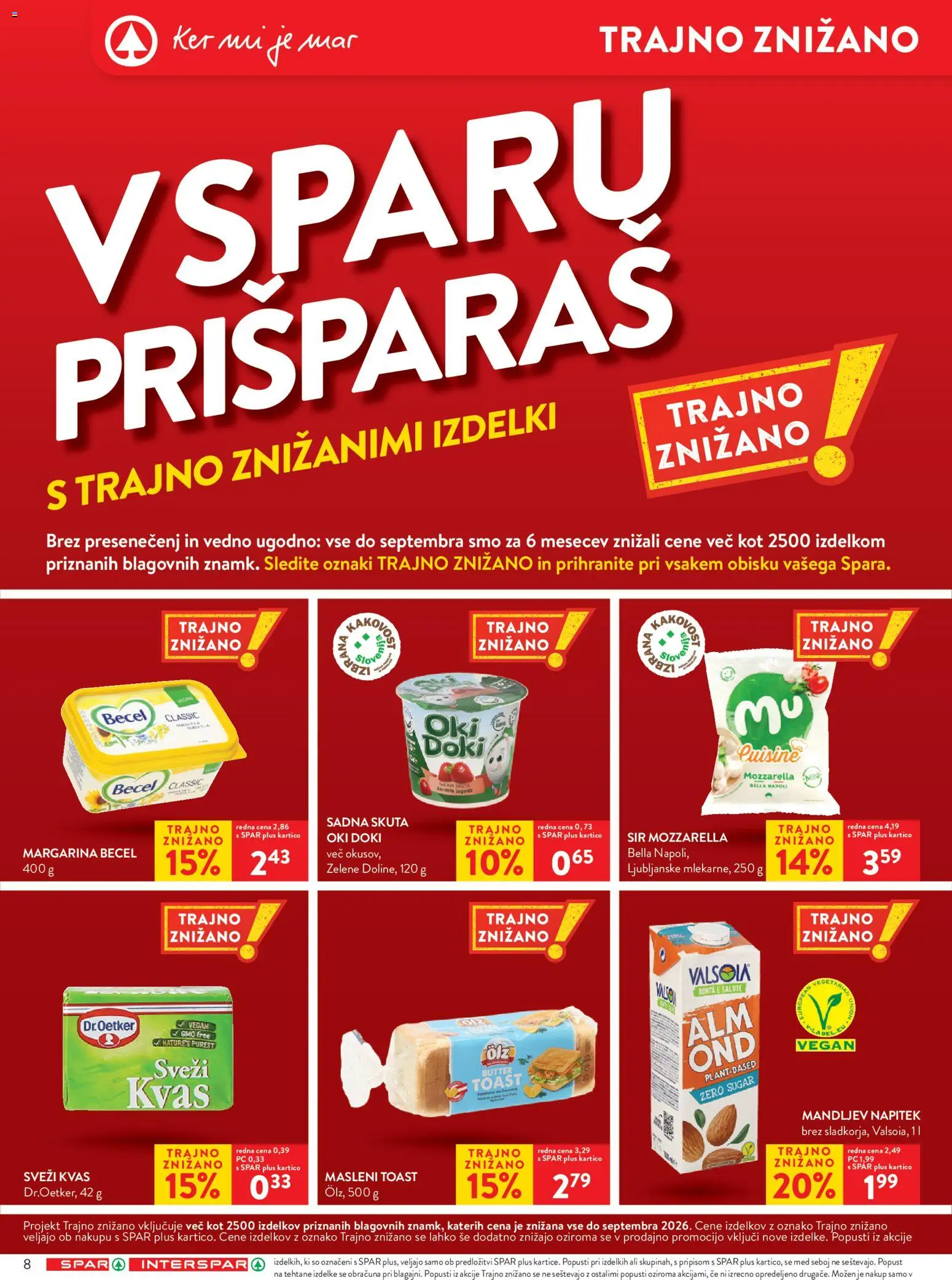 Novi Spar katalog ponudbe – veljaven od 04.03.2026 | Stran: 8 | Izdelki: Toast, Margarina, Sir, Skuta