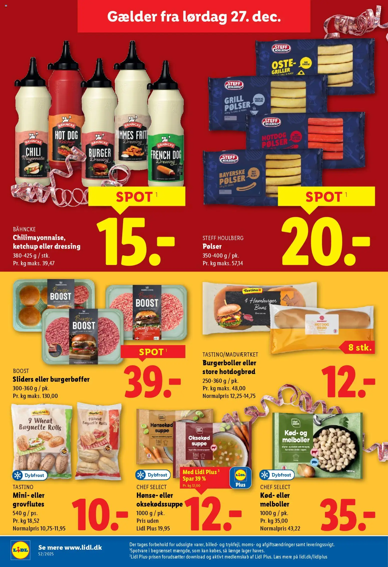 Lidl tilbudsavis – gyldig fra 27.12.2025 | Side: 18 | Produkter: Ketchup, Mel, Dressing, Hotdogbrød
