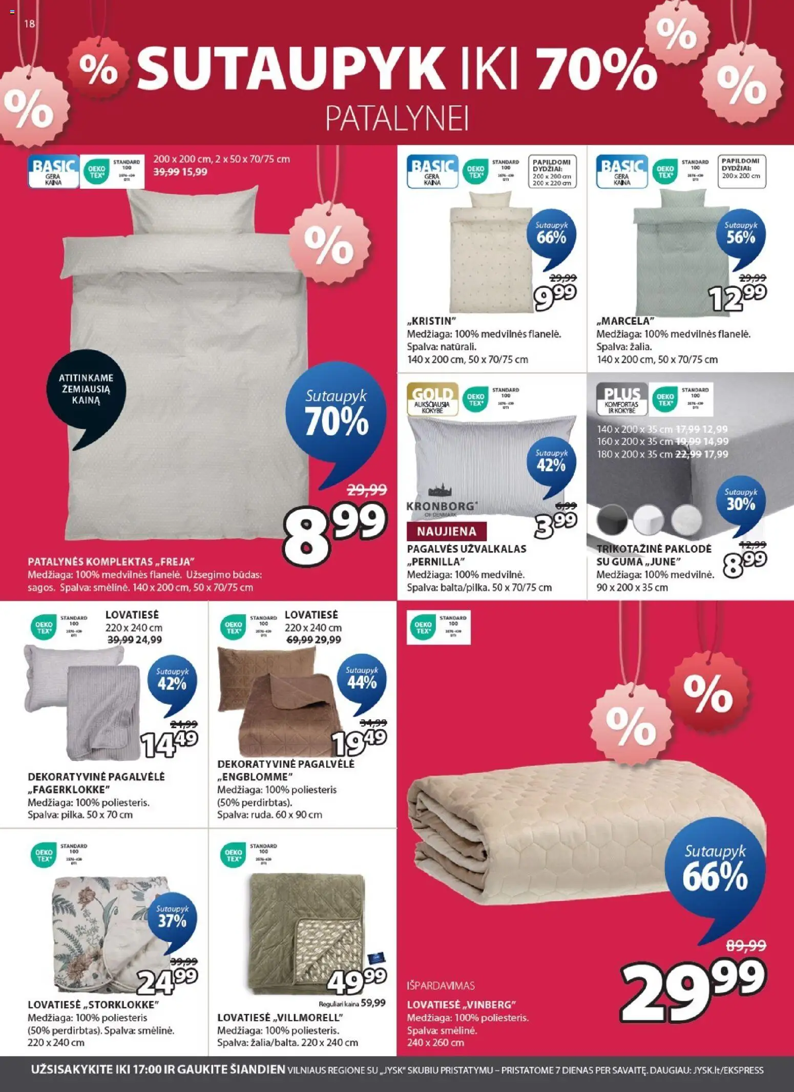 JYSK akcijos nuo 26.12.2025 | Puslapis: 18 | Prekių: Pagalvėlė, Lovatiesė, Patalynės komplektas, Užvalkalas