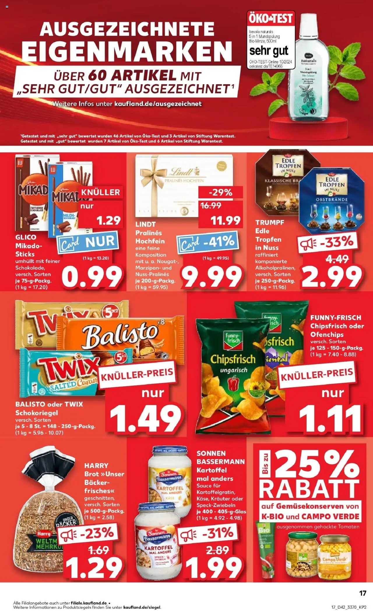 Kaufland prospekt Chemnitz	 – gültig ab 19.10.2025 | Seite: 17 | Produkte: Tomaten, Fisch, Lindt, Chips