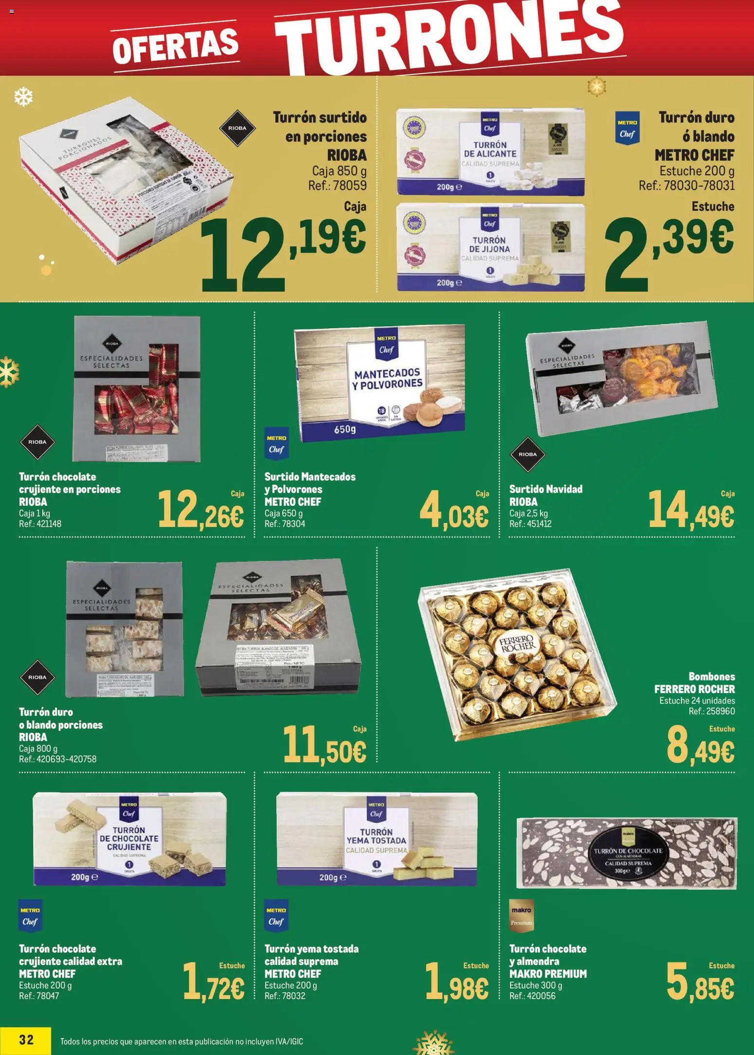 Makro - Precios Especial Levante │ válido desde el 09.12.2025 | Página: 32 | Productos: Chocolate, Caja