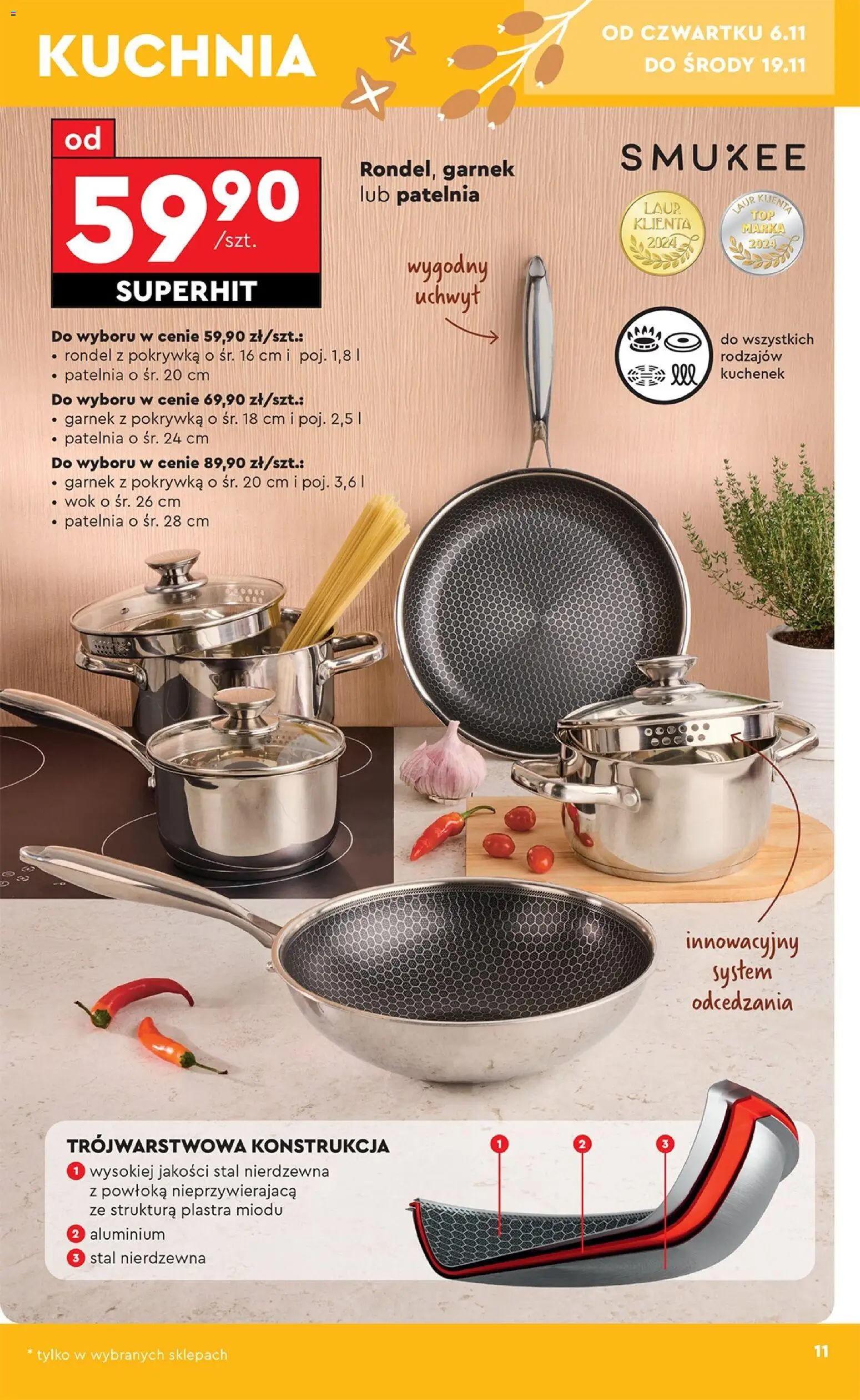 Biedronka Black Friday od 03.11.2025 | Strona: 11 | Produkty: Garnek, Patelnia