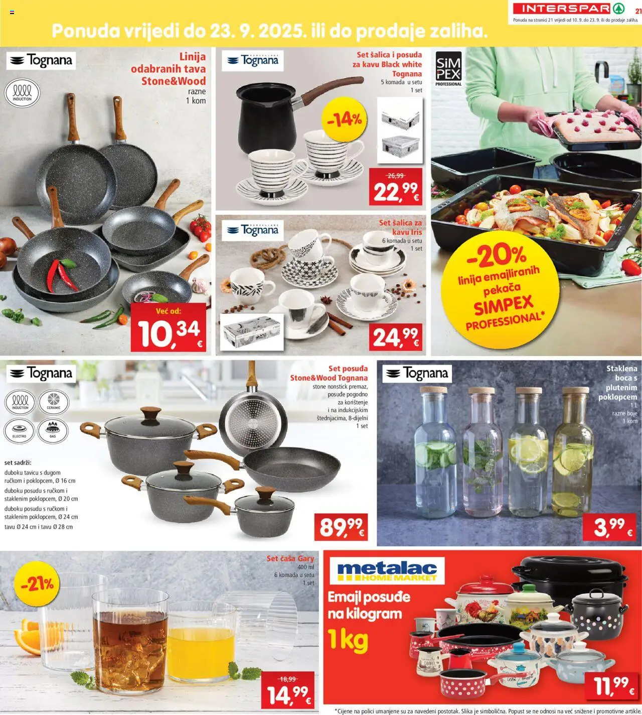 Interspar katalog | vrijedi od 10.09.2025 | Stranica: 21 | Proizvodi: Tognana, Tava, Šalica