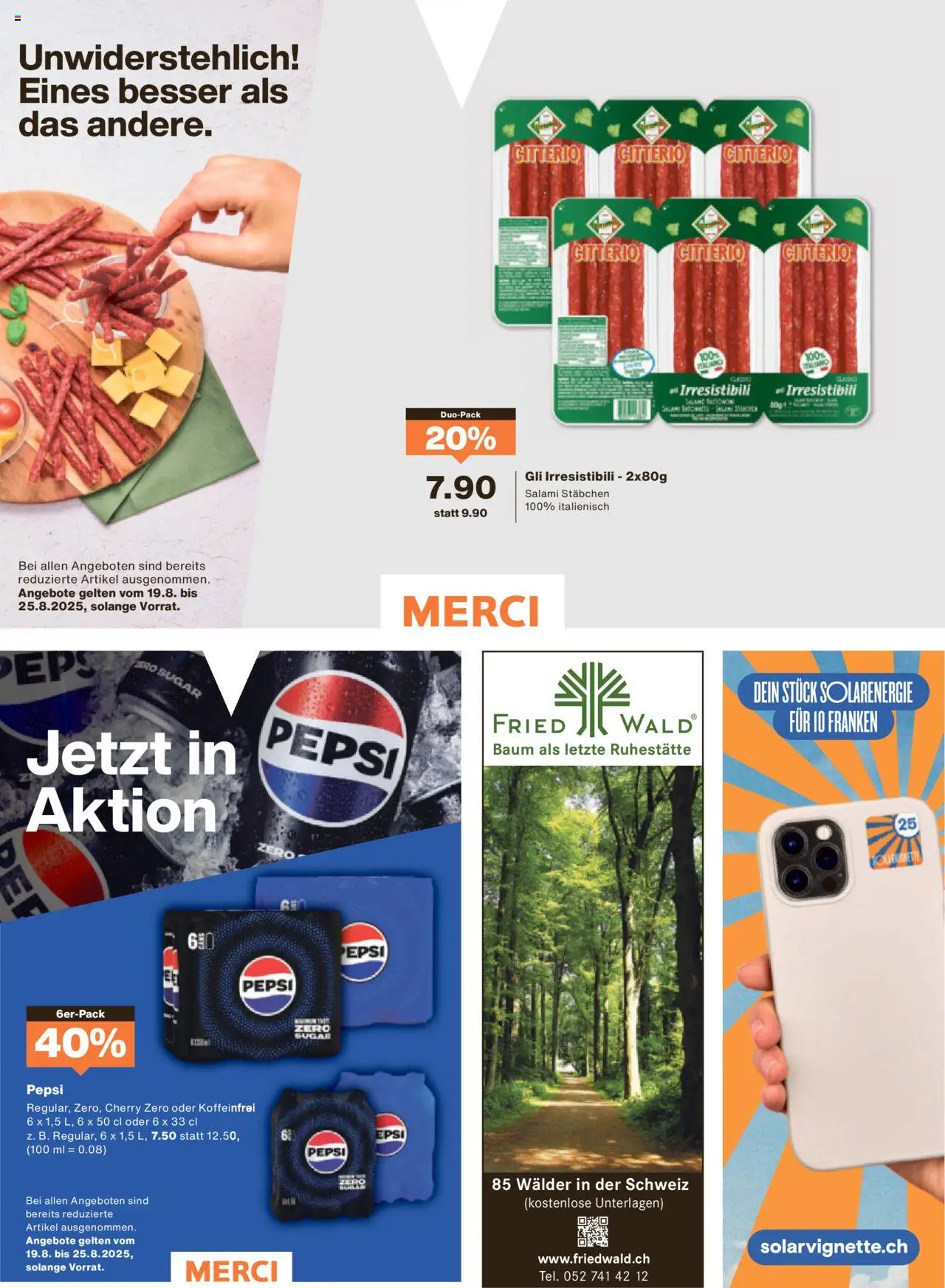 Migros - Magazin ab 18.08.2025 | Seite: 40 | Produkte: Ridge, Salami