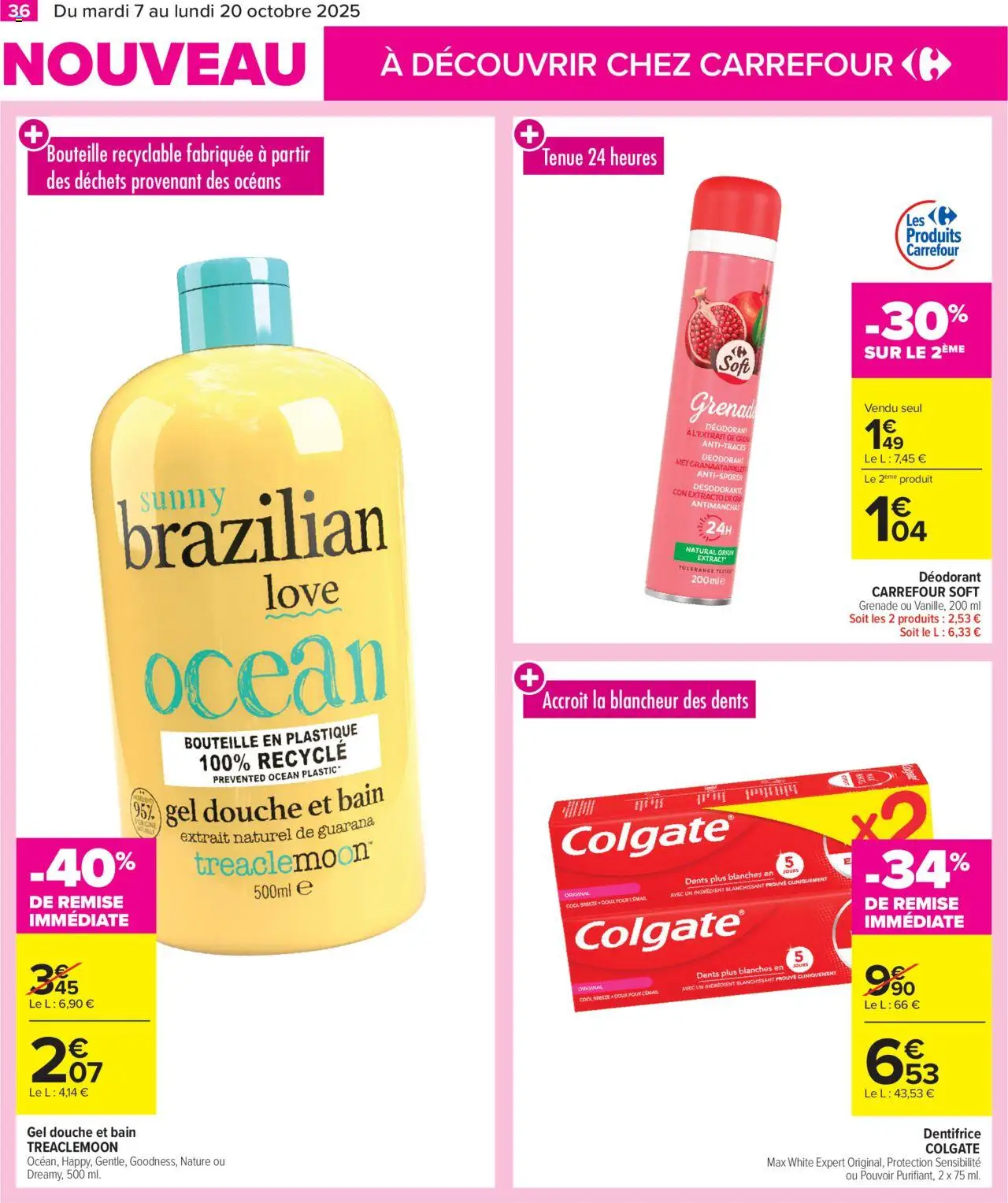 {H1} | Page: 42 | Produits: Gel douche, Déodorant, Dentifrice, Douche