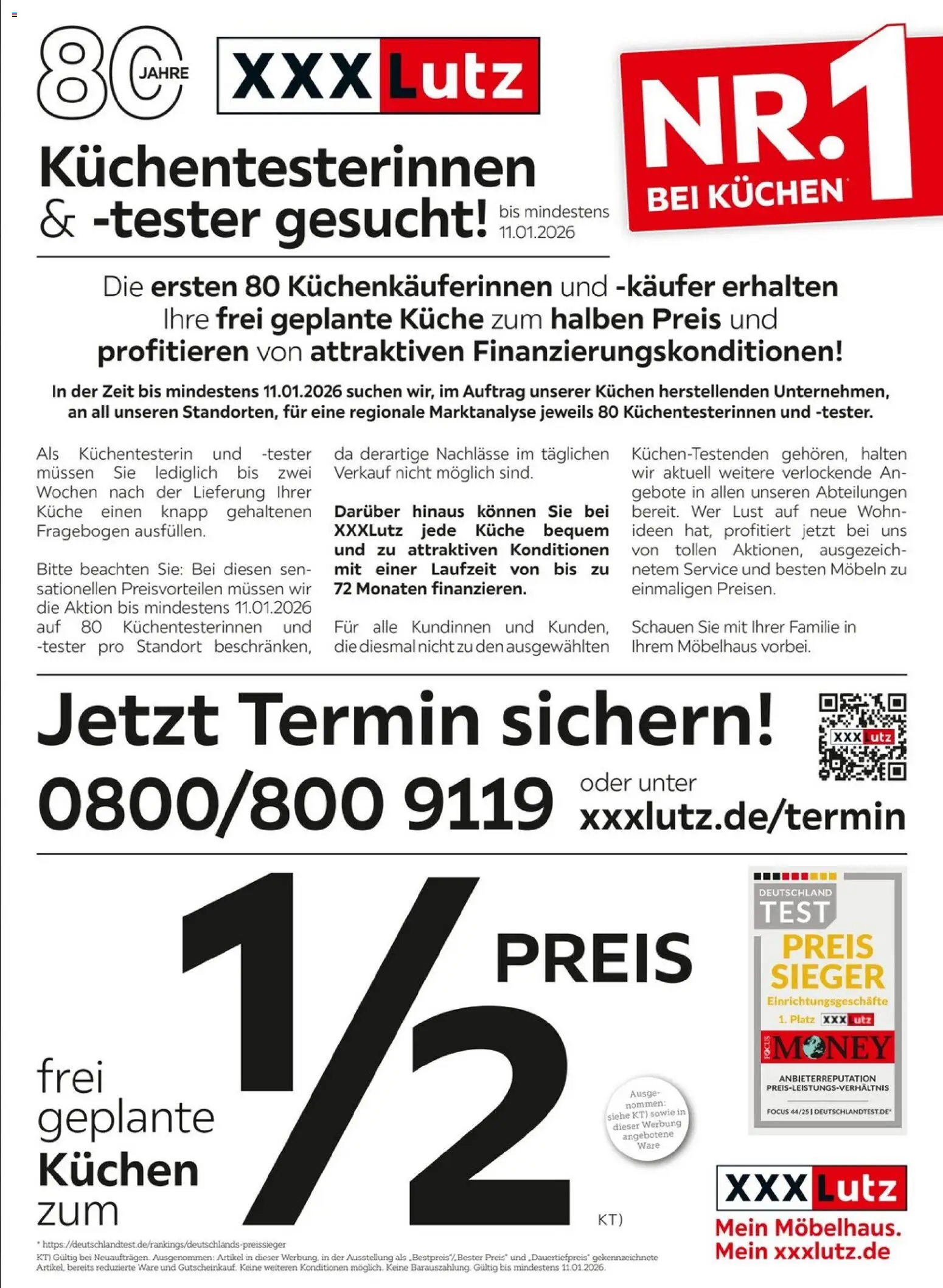 XXXL Lutz - Küchentesterinnen und -tester gesucht – gültig ab 20.12.2025 | Seite: 1 | Produkte: Küche, Kuchen