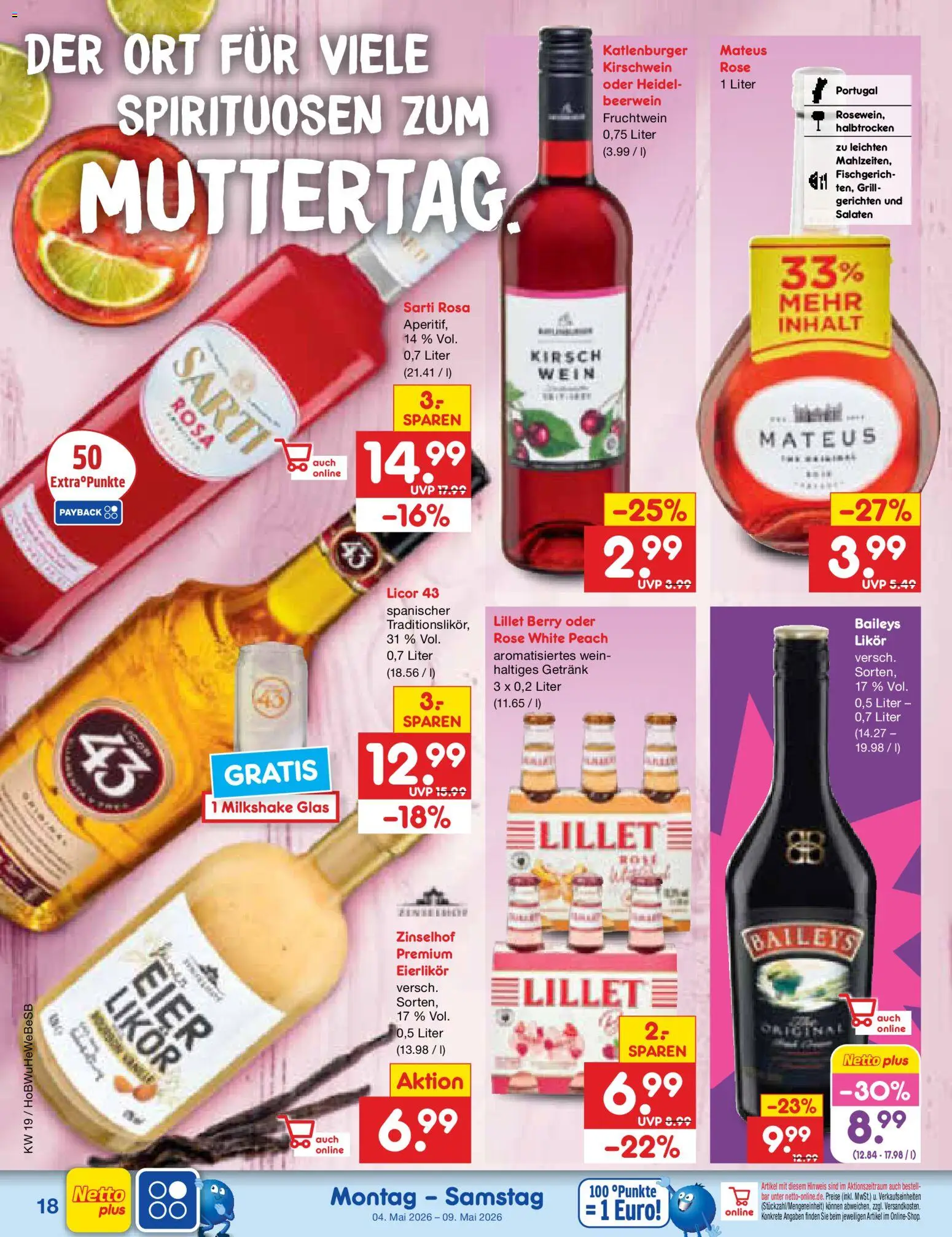 Netto Marken-Discount Prospekt 	 – gültig ab 04.05.2026 | Seite: 22 | Produkte: Grill, Likör, Lillet, Baileys