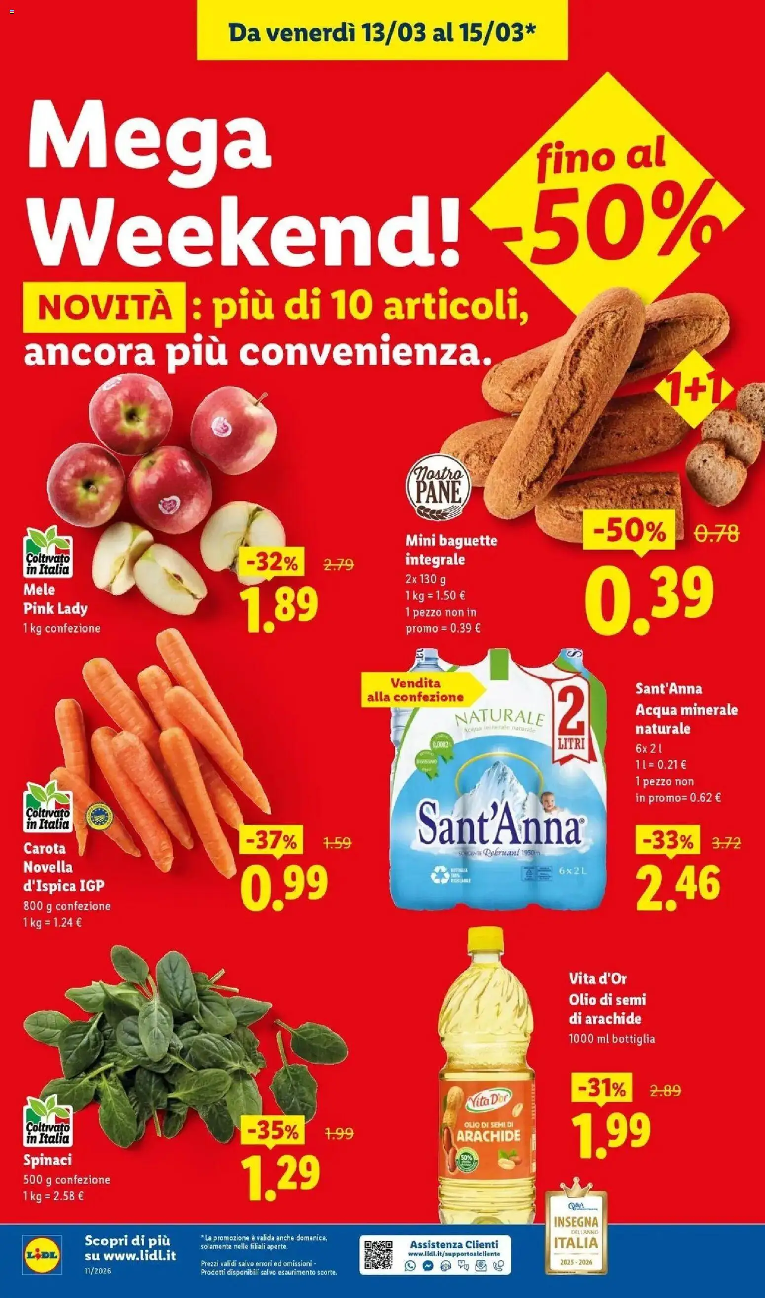 Volantino Lidl del 09.03.2026 | Pagina: 49 | Prodotti: Acqua, Olio, Spinaci, Acqua minerale