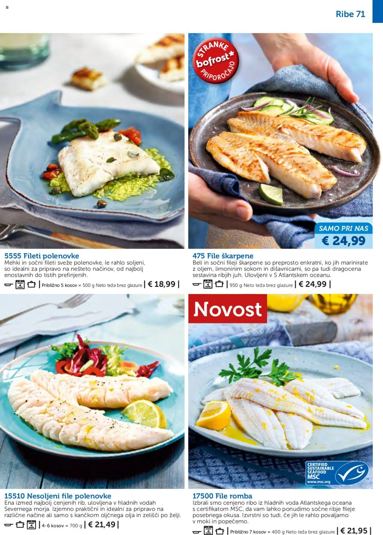 Novi Bofrost katalog ponudbe – veljaven od 01.05.2025 | Stran: 71 | Izdelki: Teza, Ribe, Voda