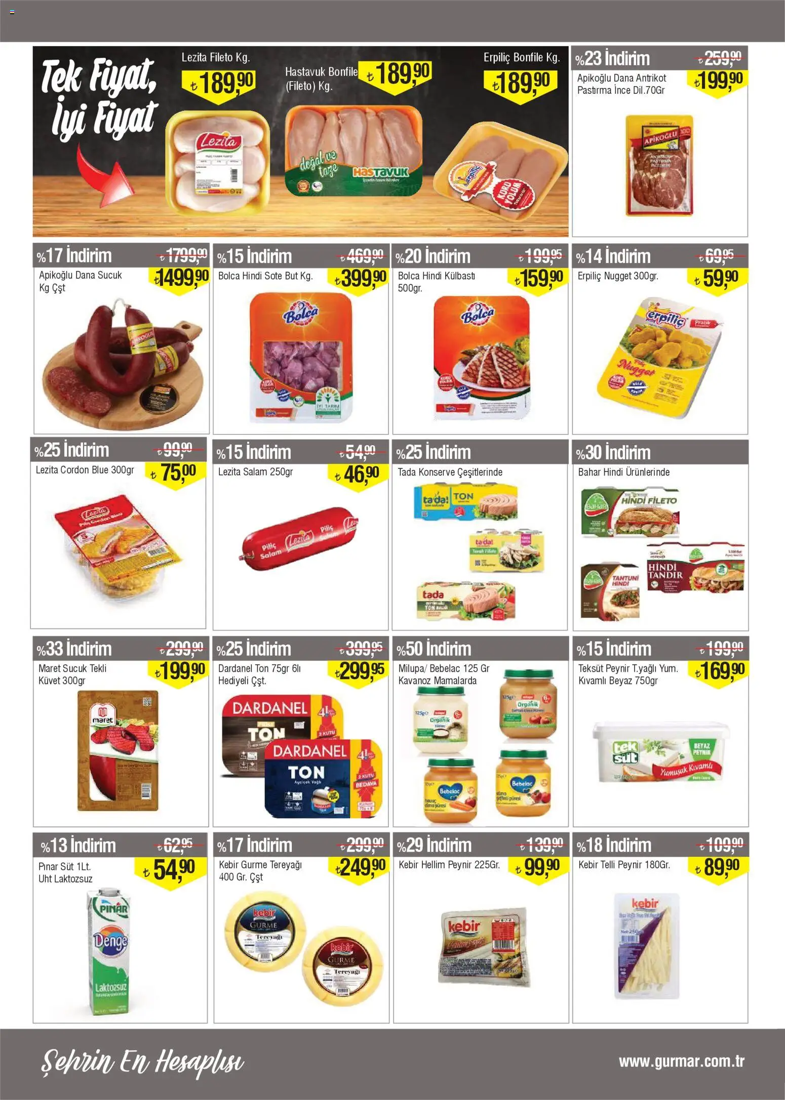 Gürmar Katalog - 15.11.2025 tarihinden itibaren geçerlidir | Sayfa: 4 | Ürünler: Kutu, Peynir, Piliç, Sucuk
