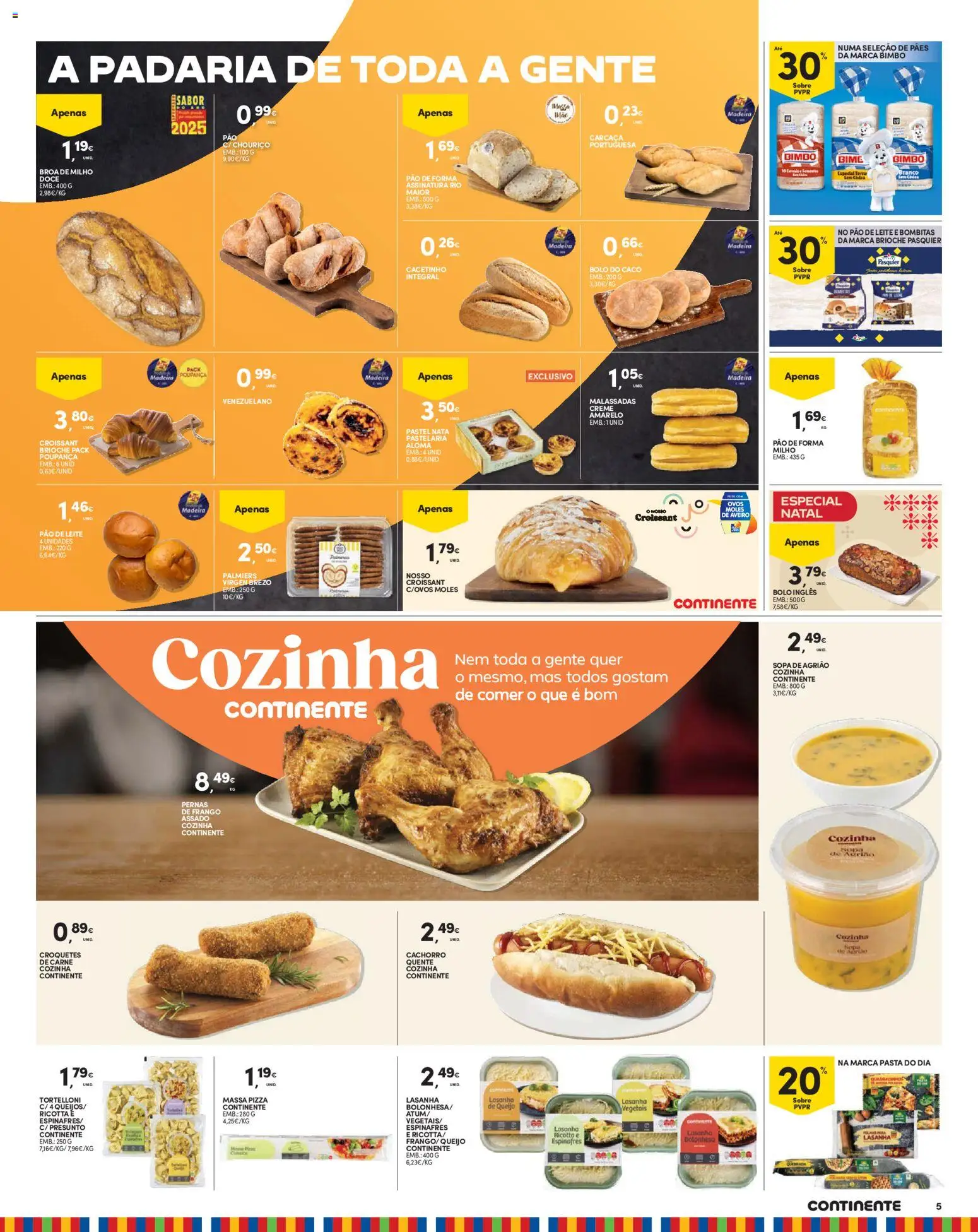 Continente - Madeira │ válido de 11.11.2025 | Página: 5 | Produtos: Pão de forma, Leite, Presunto, Nata