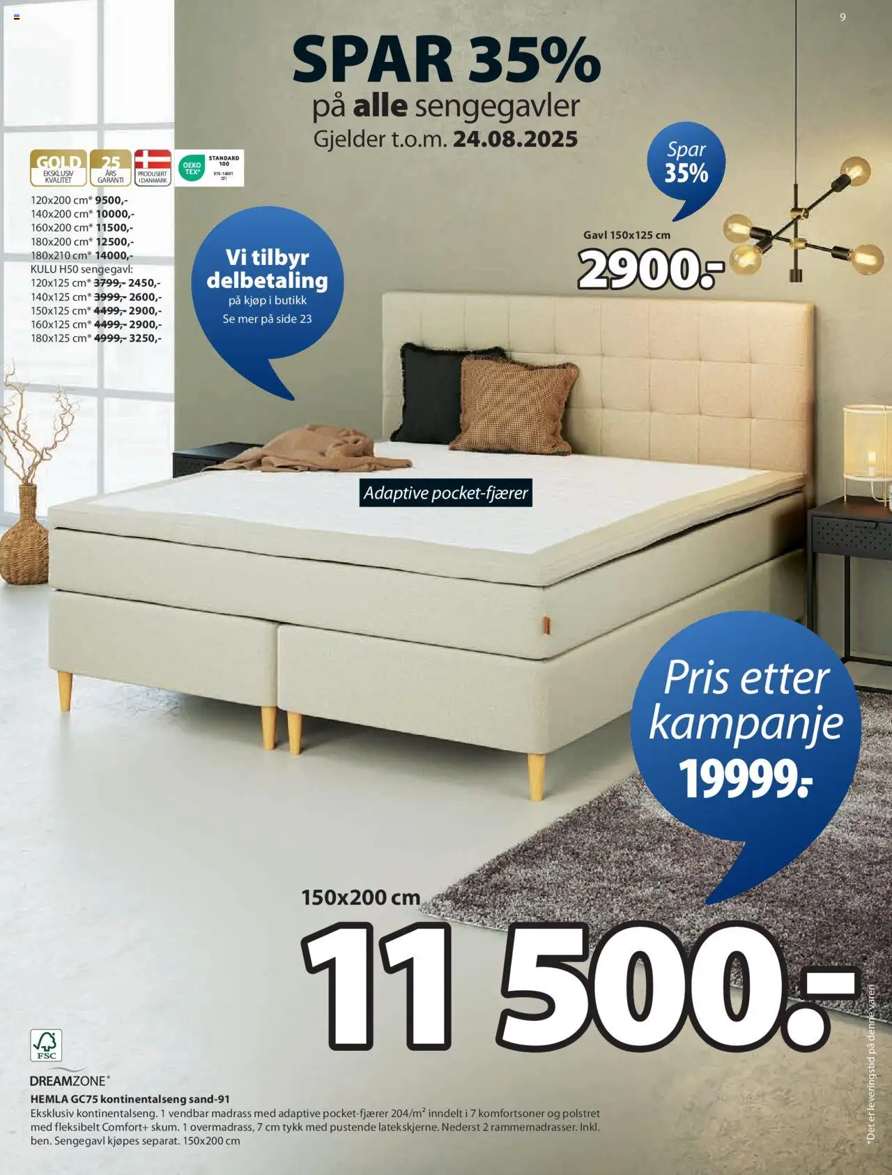 | Side: 9 | Produkter: Kontinentalseng, Суміш дитяча, Madrass, Sengegavl
