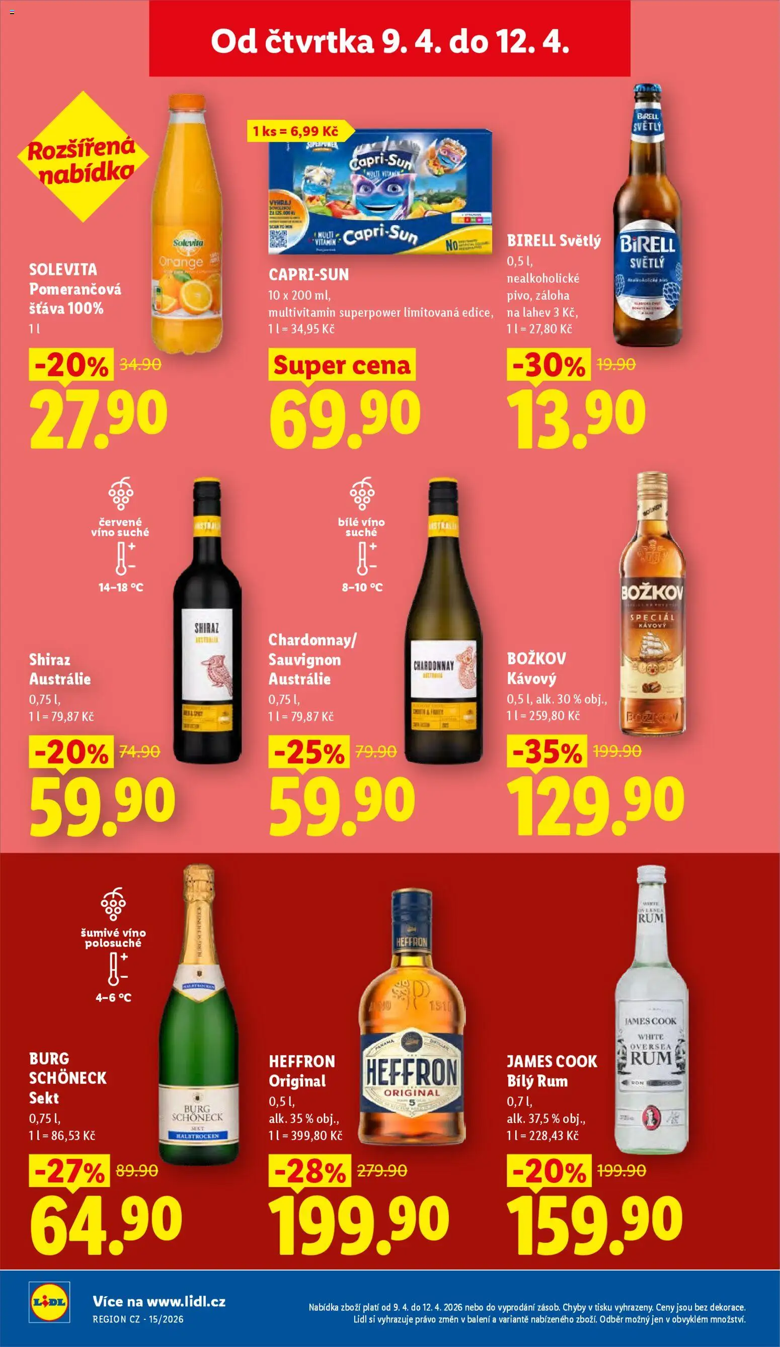 Lidl leták od 09.04.2026 | Strana: 22 | Produkty: Rum, Sekt, Sekt Burg Schoneck, Božkov