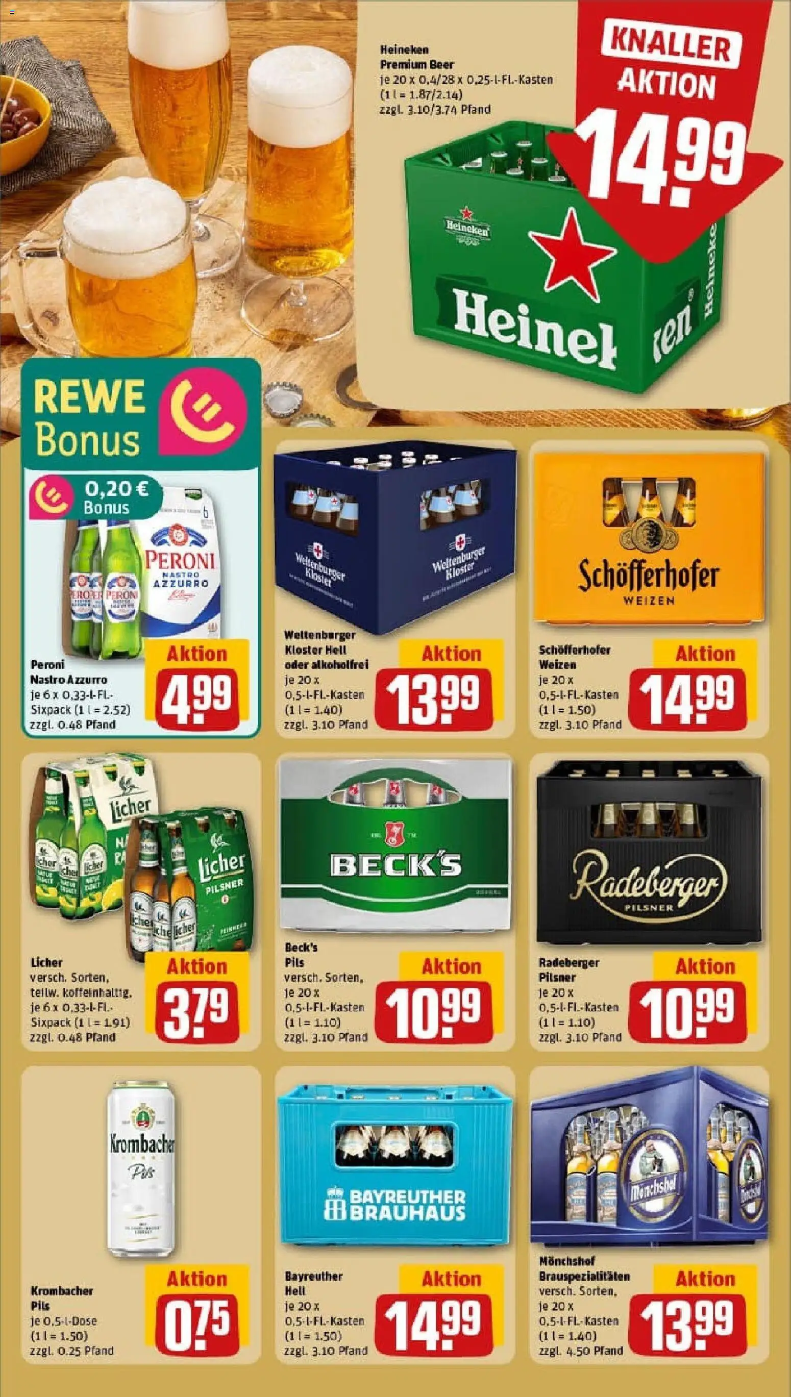 Rewe prospekt Oberaula	 – gültig ab 26.10.2025 | Seite: 19 | Produkte: Bayreuther hell, Pils, Krombacher, Radeberger pilsner