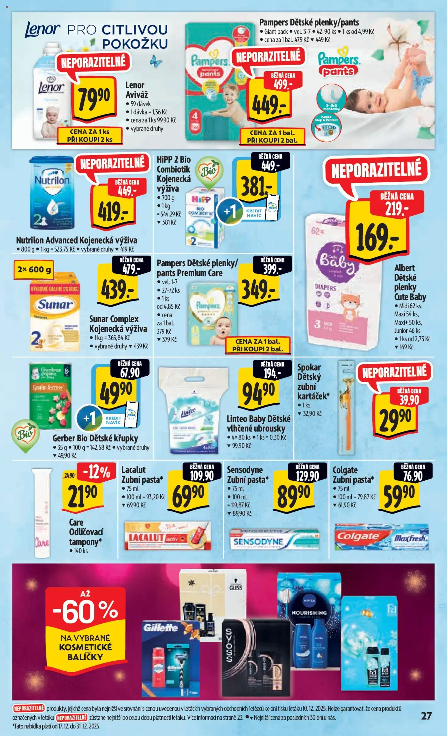 Albert leták - Hypermarket od 27.12.2025 | Strana: 36 | Produkty: Aviváž, Lacalut, Plenky, Nutrilon