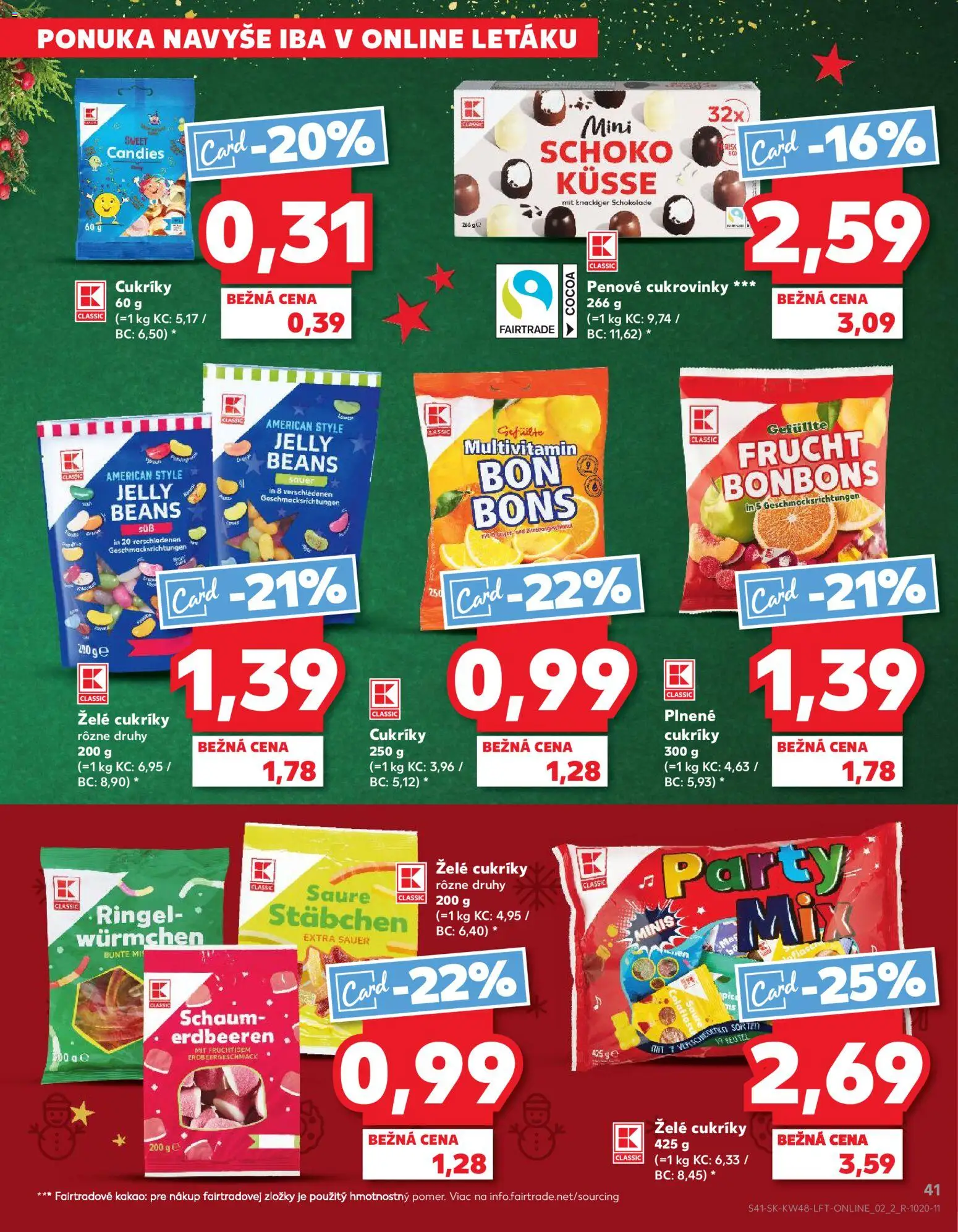 Nové Kaufland akcie – leták je platný od 27.11.2025 | Strana: 41 | Produkty: Cukríky, Kakao