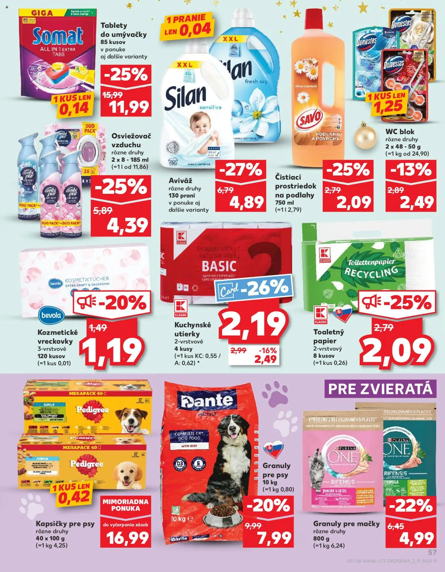 Nové Kaufland akcie – leták je platný od 13.11.2025 | Strana: 57 | Produkty: Osviežovač vzduchu, Wc, Aviváž, Čistiaci prostriedok