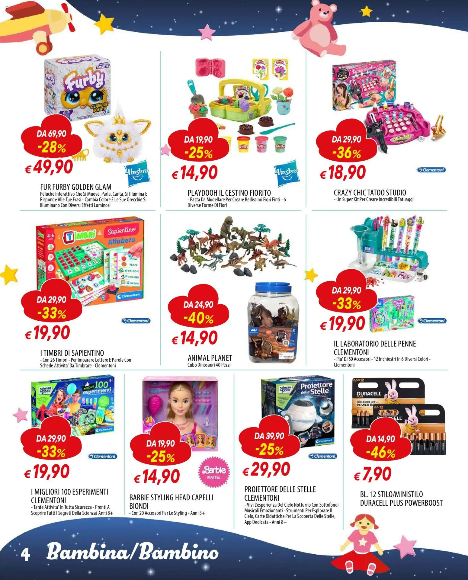 Volantino Famila del 24.11.2025 | Pagina: 4 | Prodotti: Peluche, Pasta, Orologio, Penne