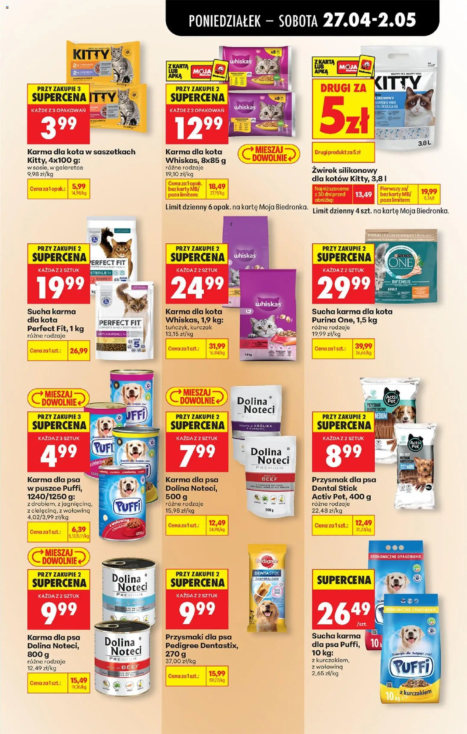 Biedronka Polsko leták od 27.04.2026 | Strana: 71 | Produkty: Purina, Whiskas, Karty, Body