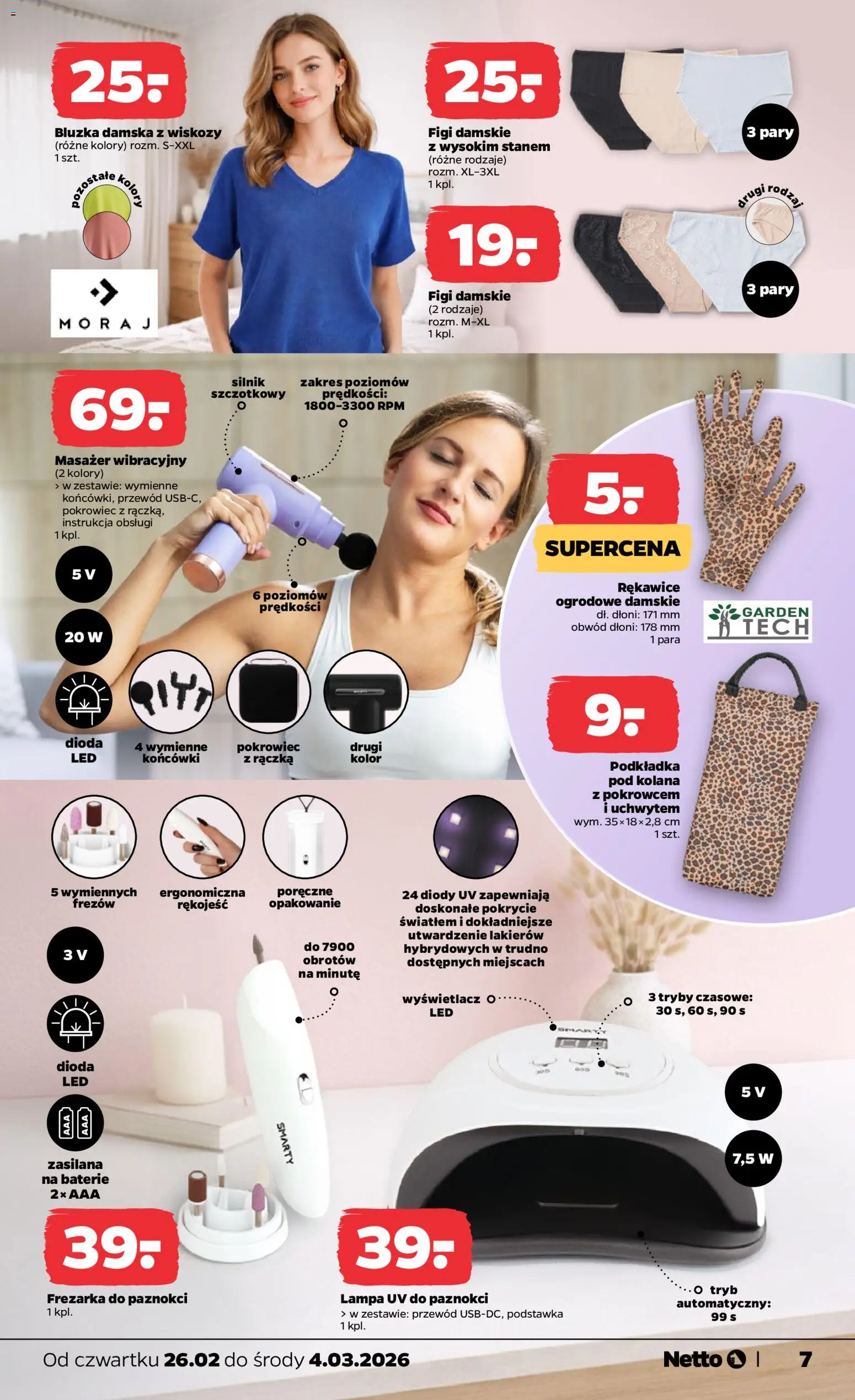 Netto gazetka - Non Food od 26.02.2026 | Strona: 7 | Produkty: Bluzka, Baterie, Lampa