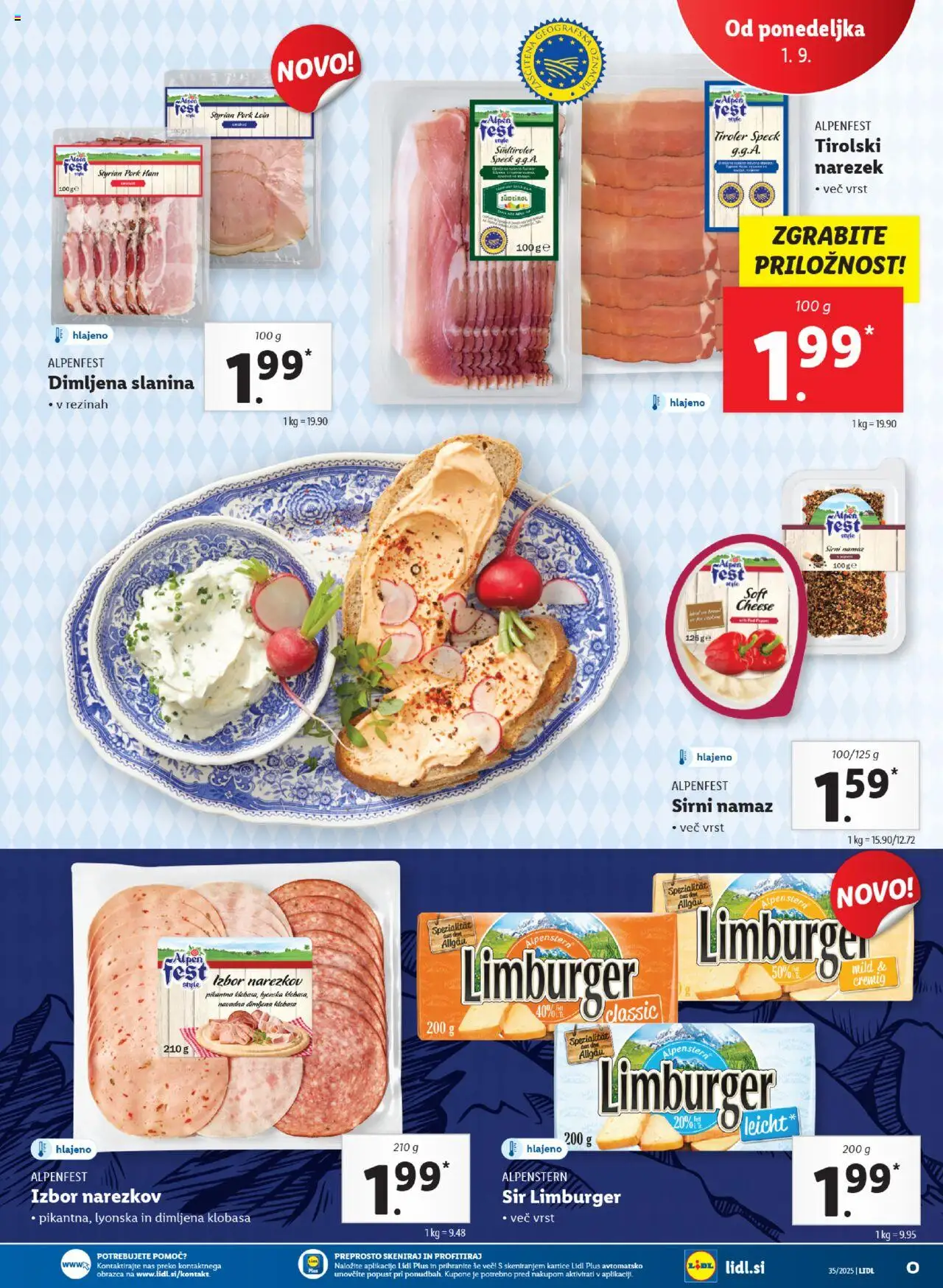 Lidl katalog │ velja od 28.08.2025 | Stran: 49 | Izdelki: Sirni namaz, Narezek, Namaz, Sir