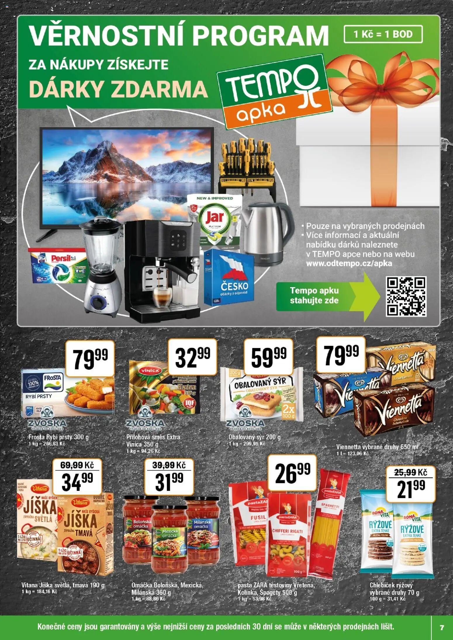 Tempo leták od 11.02.2026 | Strana: 7 | Produkty: Jíška, Sýr, Špagety, Rybí prsty