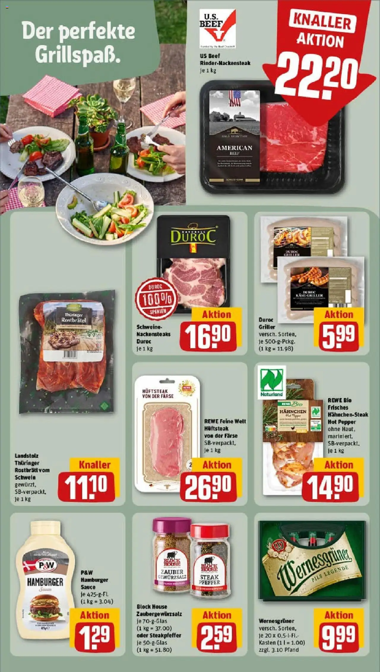 Rewe prospekt Magdeburg	 - gültig ab dem 20.07.2025 | Seite: 13 | Produkte: Hahnchen, Pils, Steak, Griller