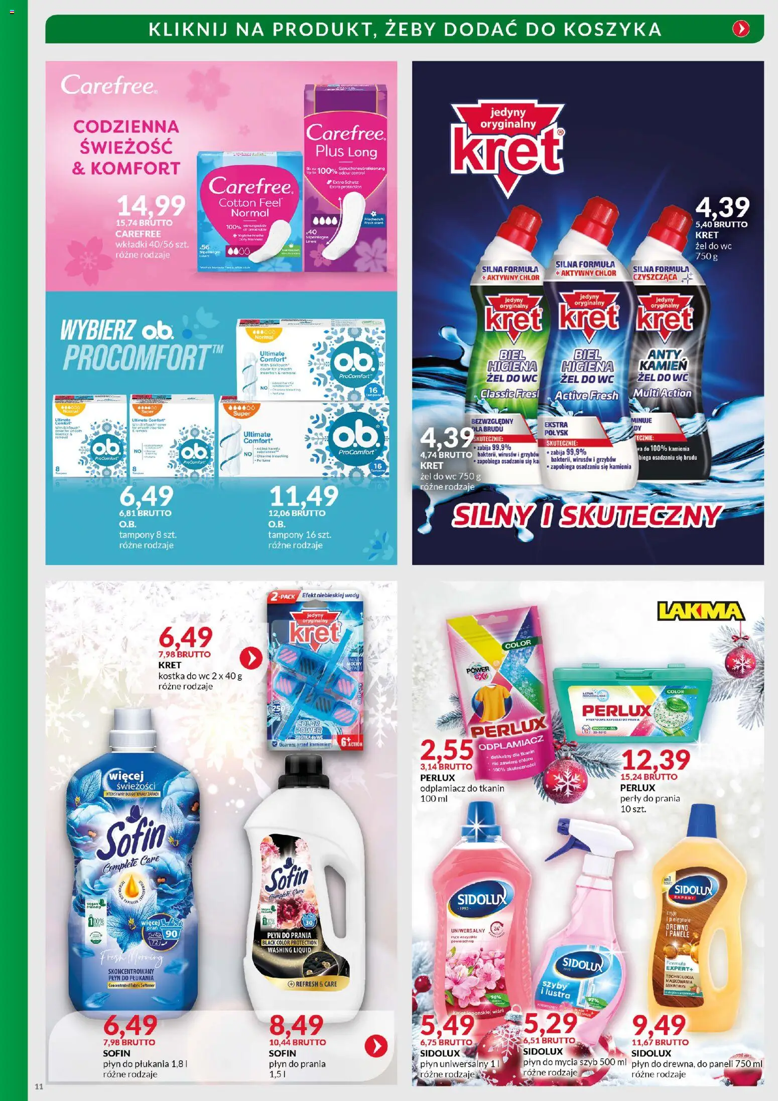 Eurocash Gazetka - Katalog Artykułów Chemicznych od 01.12.2025 | Strona: 11 | Produkty: Płyn do mycia szyb, Tampony, Odplamiacz