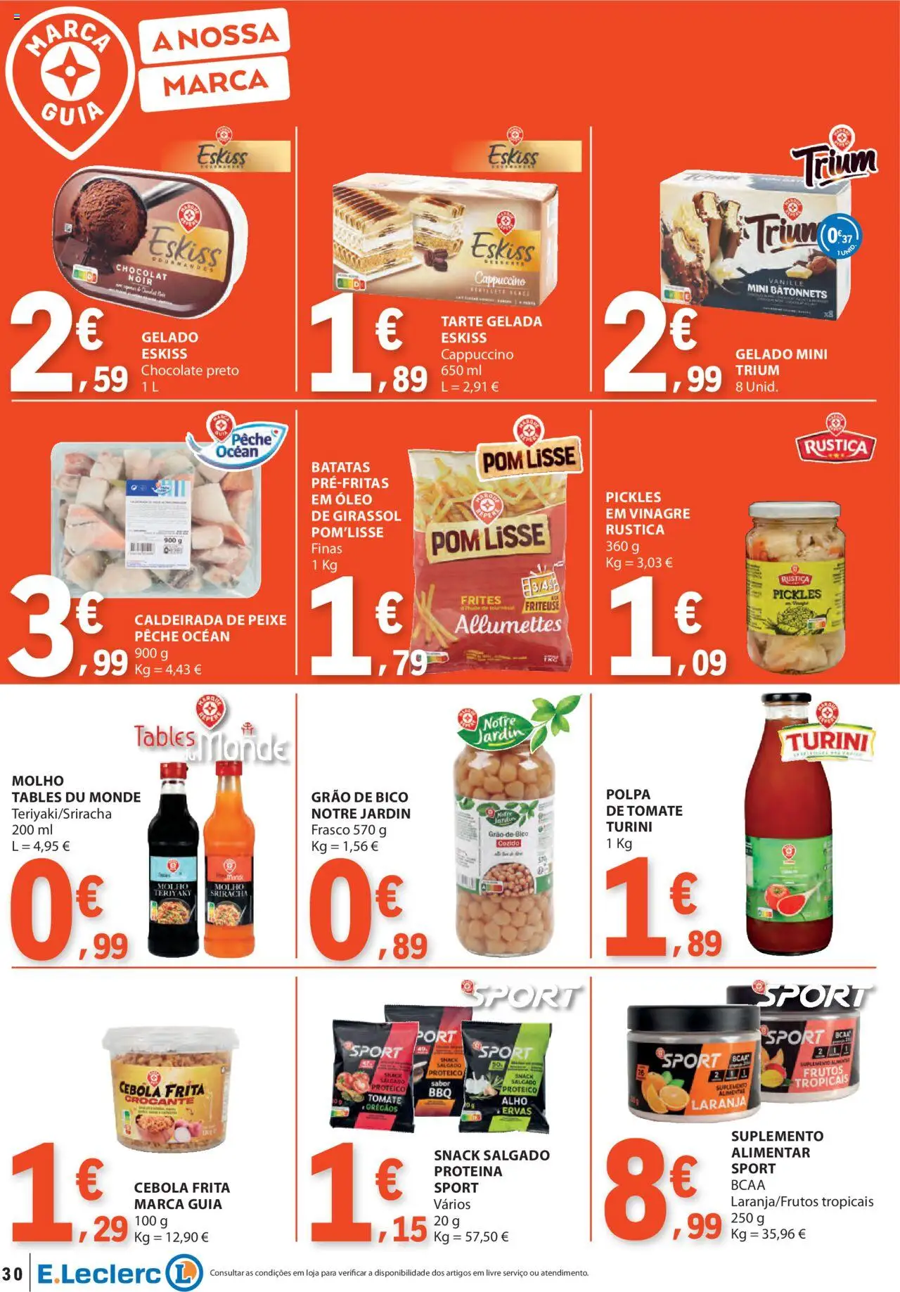 E.Leclerc folheto │ válido de 31.07.2025 | Página: 30 | Produtos: Orégãos, Cebola, Óleo, Proteina