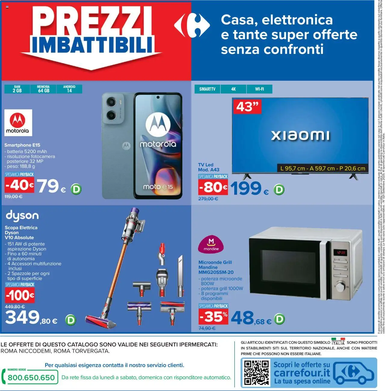 Volantino Carrefour del 15.09.2025 | Pagina: 42 | Prodotti: Xiaomi, Scopa elettrica, Scopa, Batteria