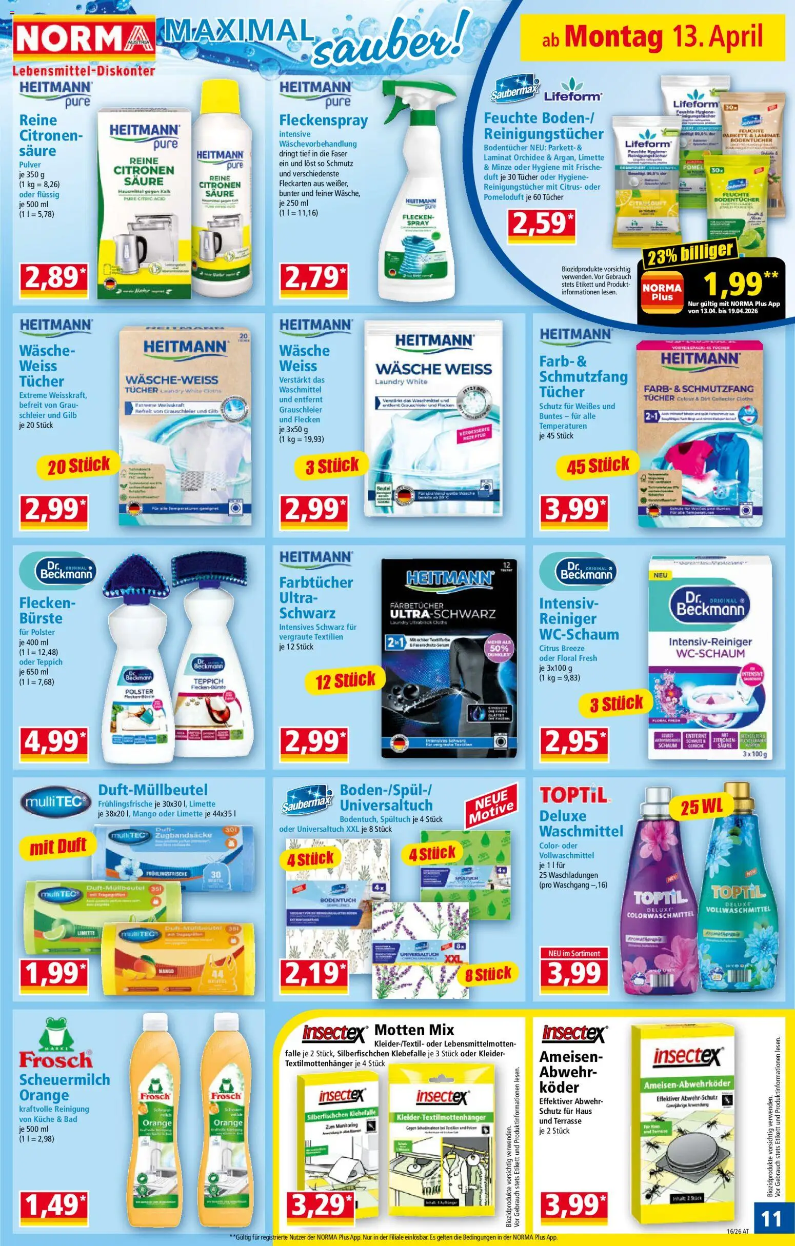 Norma Flugblatt gültig ab 13.04.2026 | Seite: 11 | Produkte: Mango, Limette, Bad, Teppich