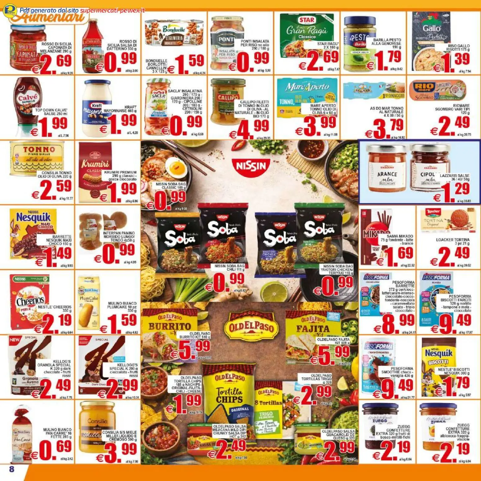 Volantino Pewex del 29.04.2026 | Pagina: 8 | Prodotti: Latte, Top, Melanzane, Cetriolini