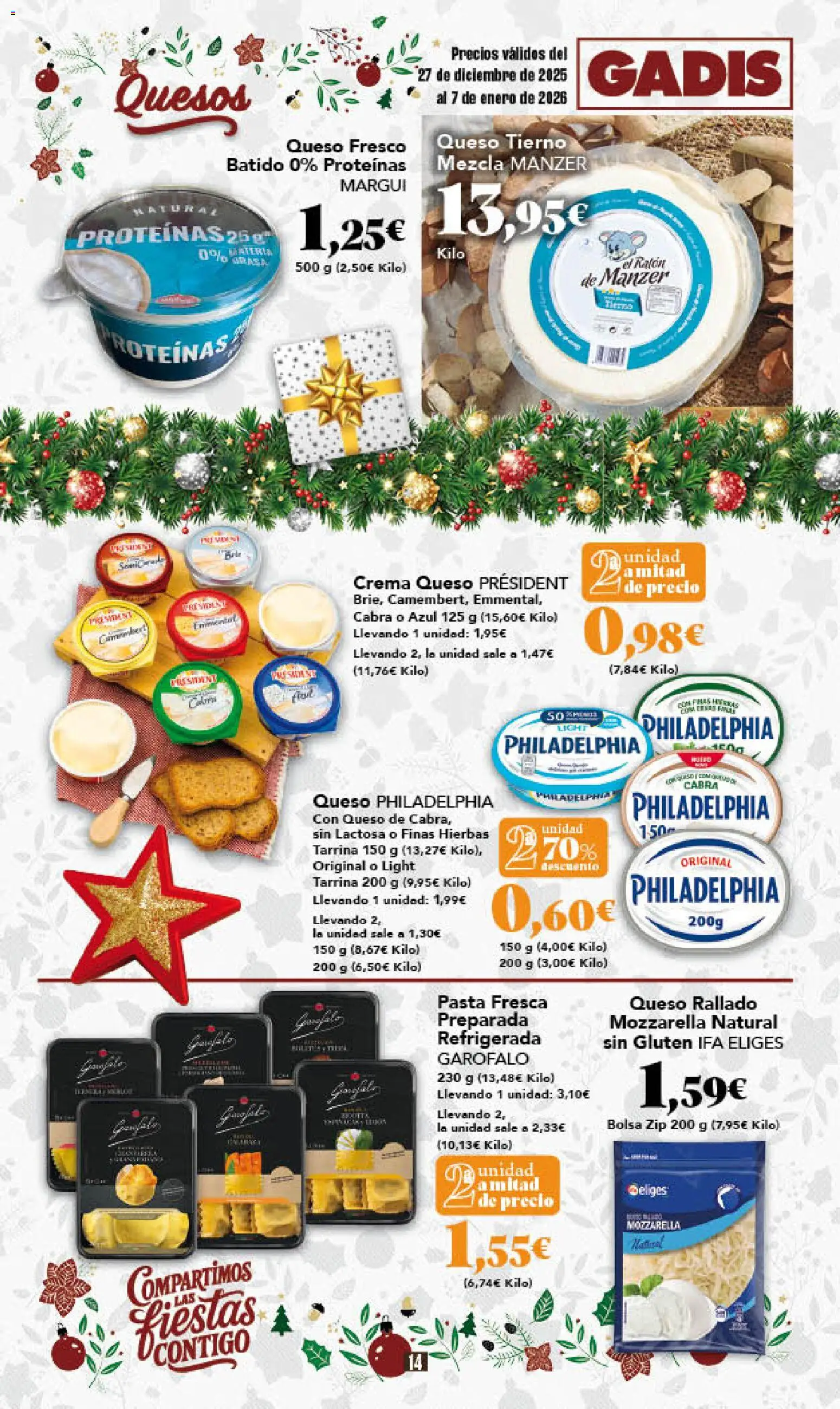 Gadis - folleto │ válido desde el 27.12.2025 | Página: 14 | Productos: Queso rallado, Pasta, Crema, Bolsa
