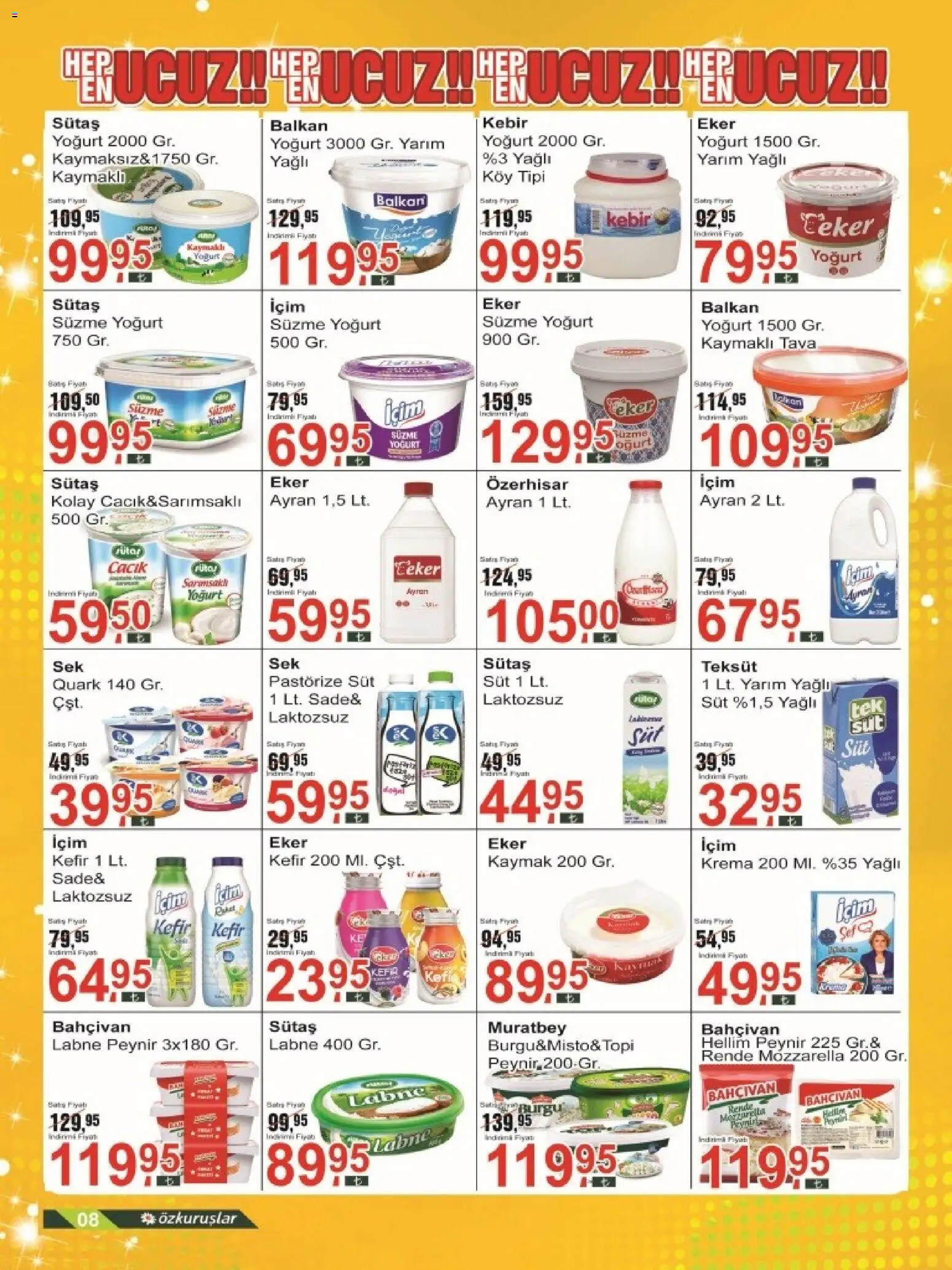 Özkuruşlar Katalog - 20.12.2025 tarihinden itibaren geçerlidir | Sayfa: 8 | Ürünler: Kefir, Süt, Yoğurt, Rende