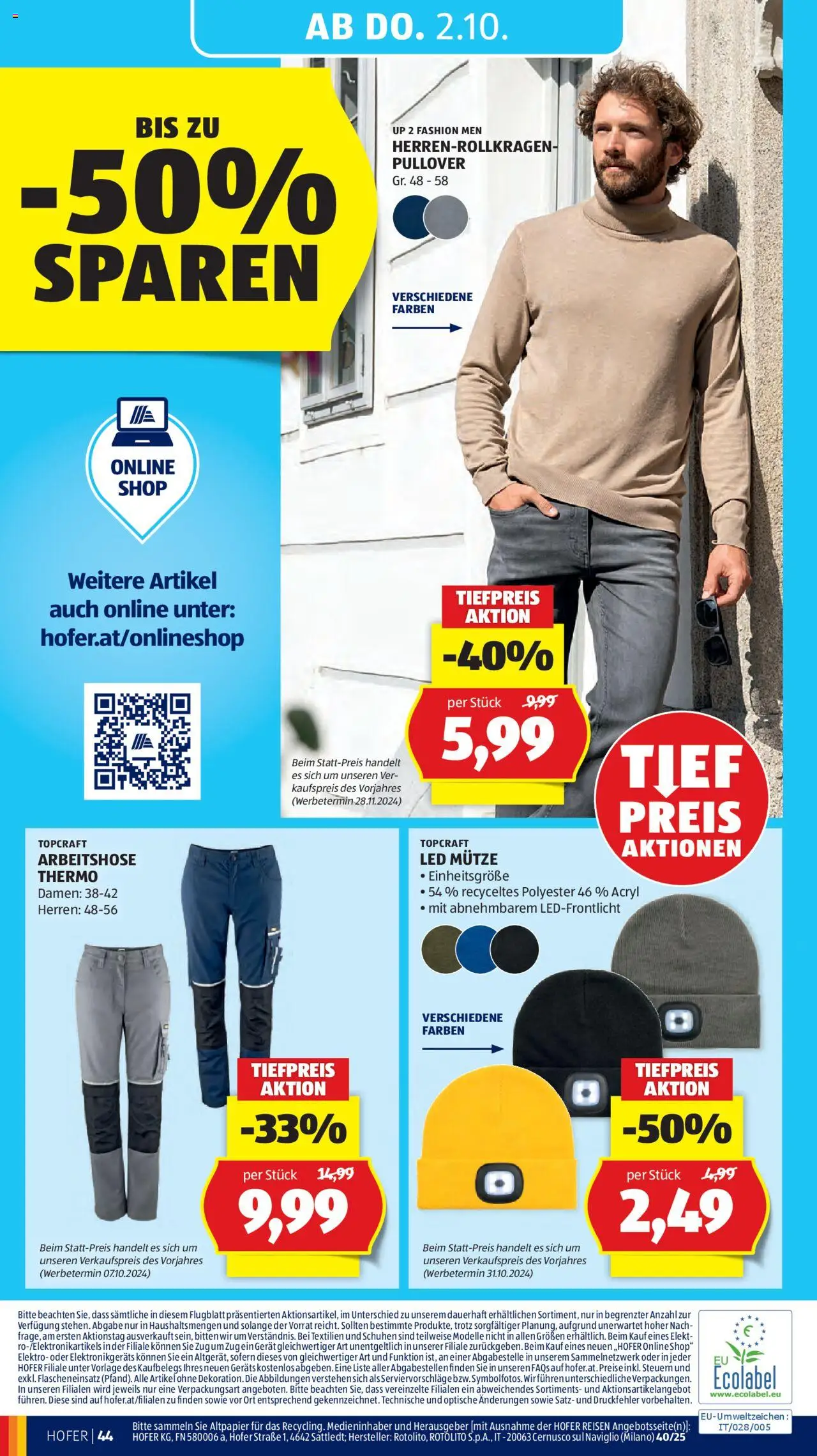 Hofer Flugblatt gültig ab 26.09.2025 | Seite: 48 | Produkte: Pullover