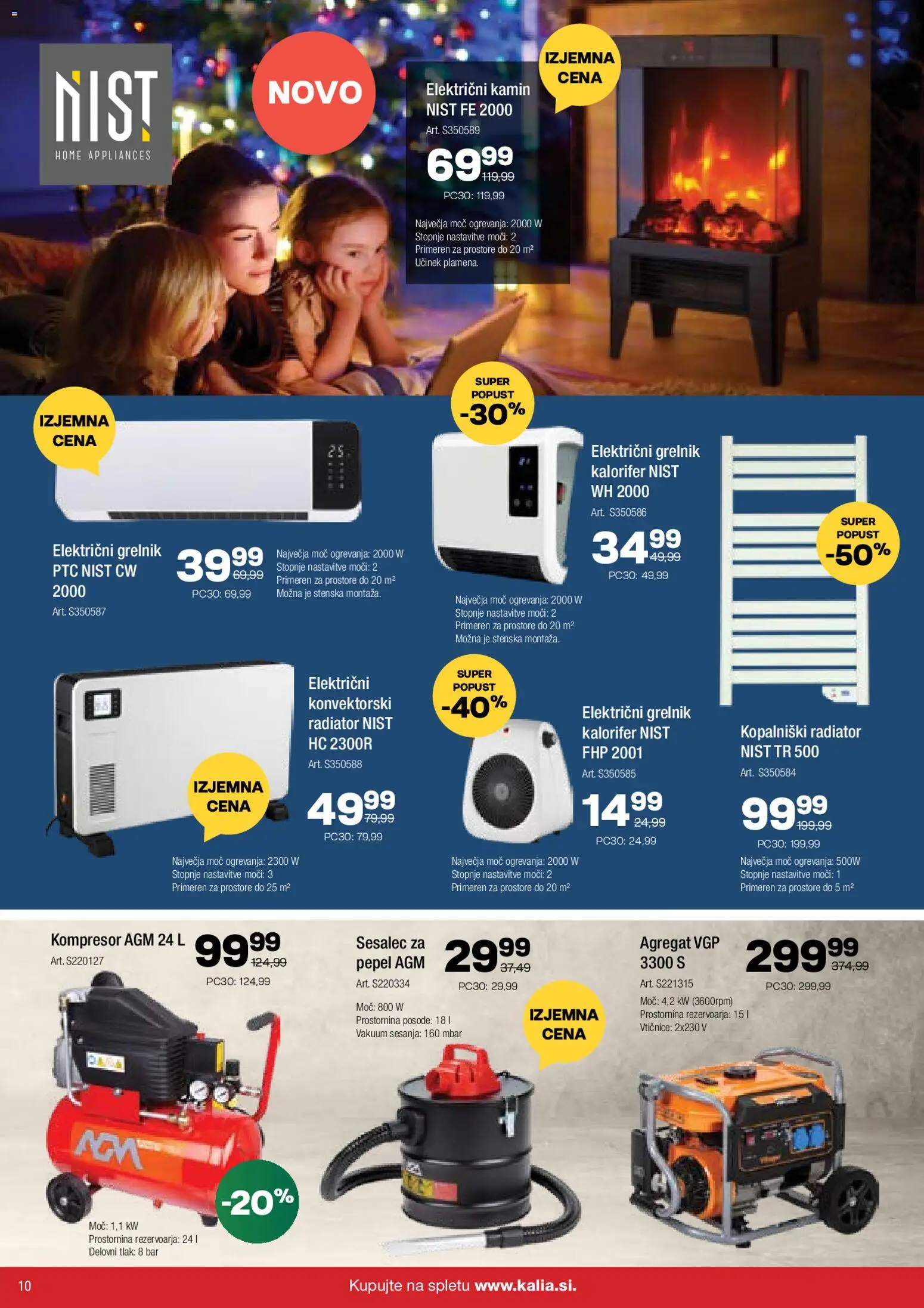 Novi Kalia katalog ponudbe – veljaven od 01.12.2025 | Stran: 10 | Izdelki: Radiator, Sesalec
