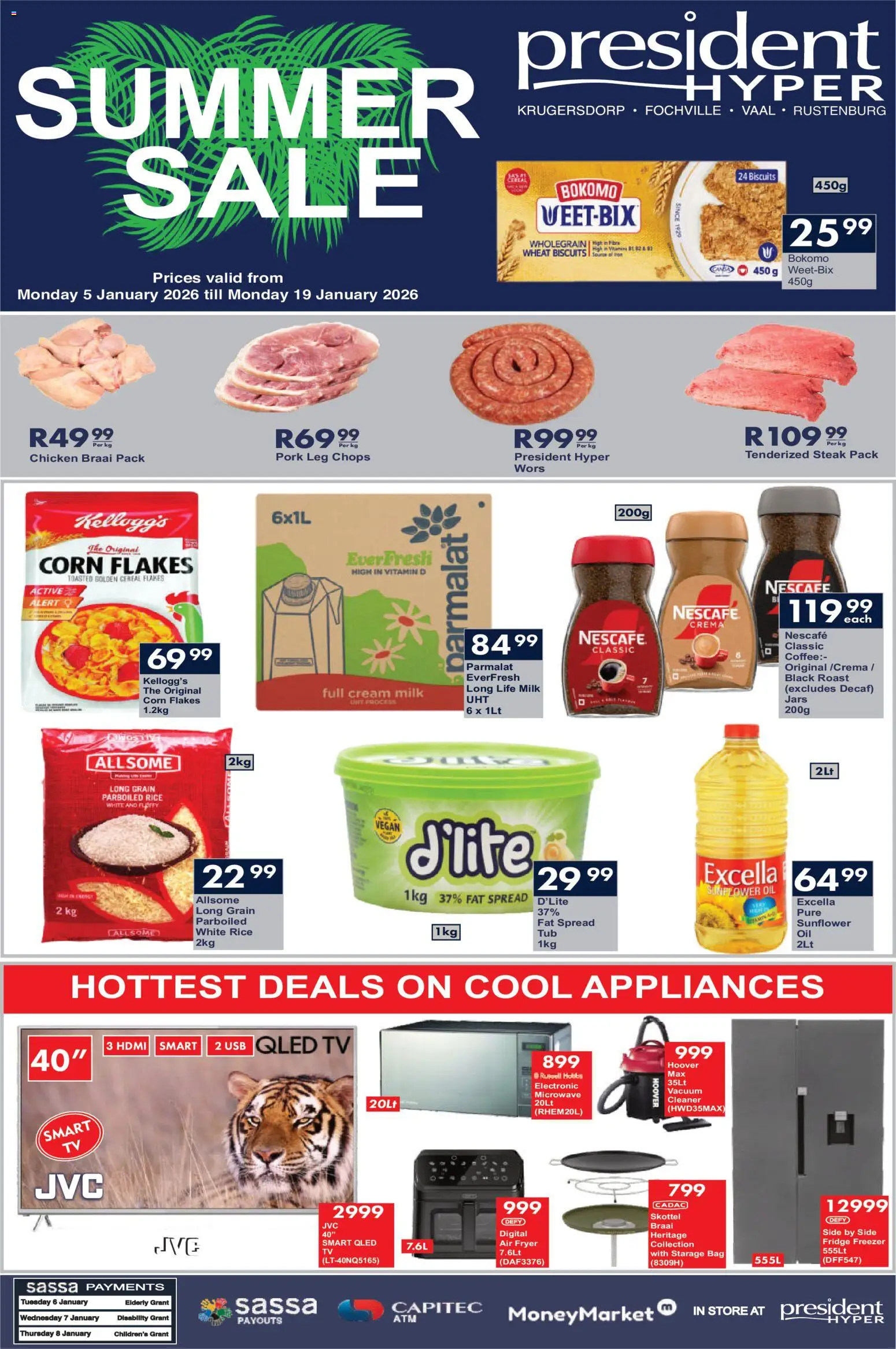 New President Hyper catalogue – valid from 05.01.2026 | Page: 1 | Products: Corn, Fryer, Rice, Fat spread